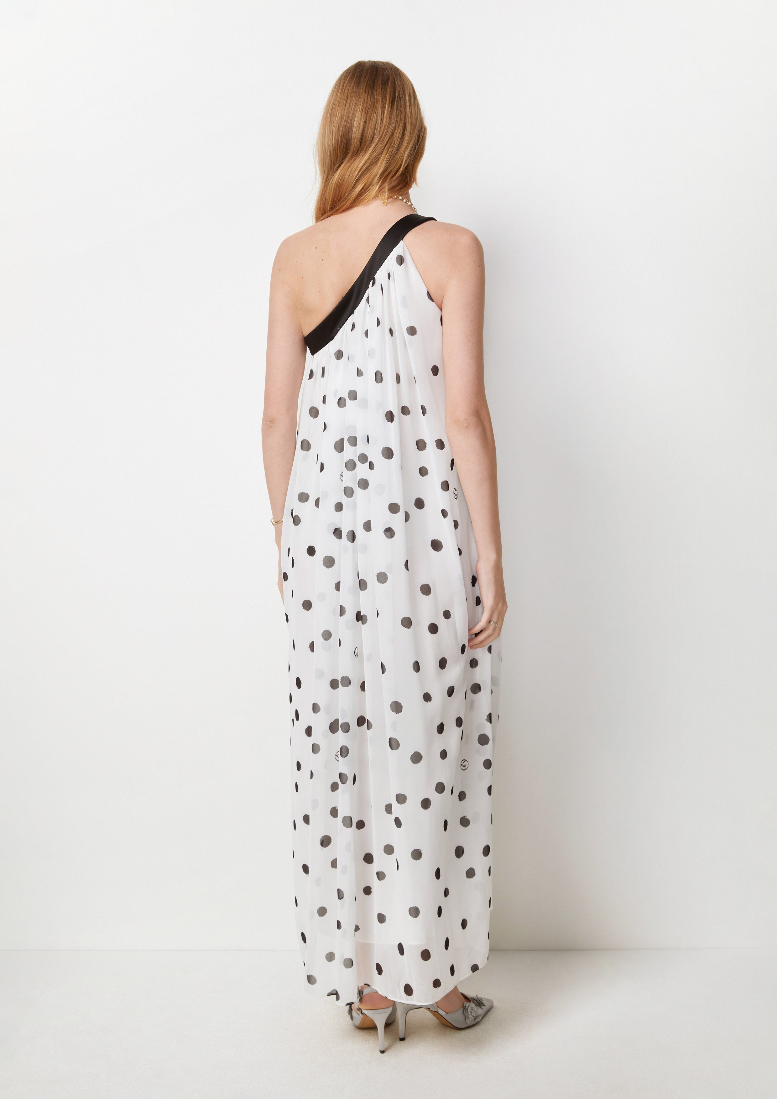 Cascade Dots One Shoulder Maxi Dress The Canine Whisperer