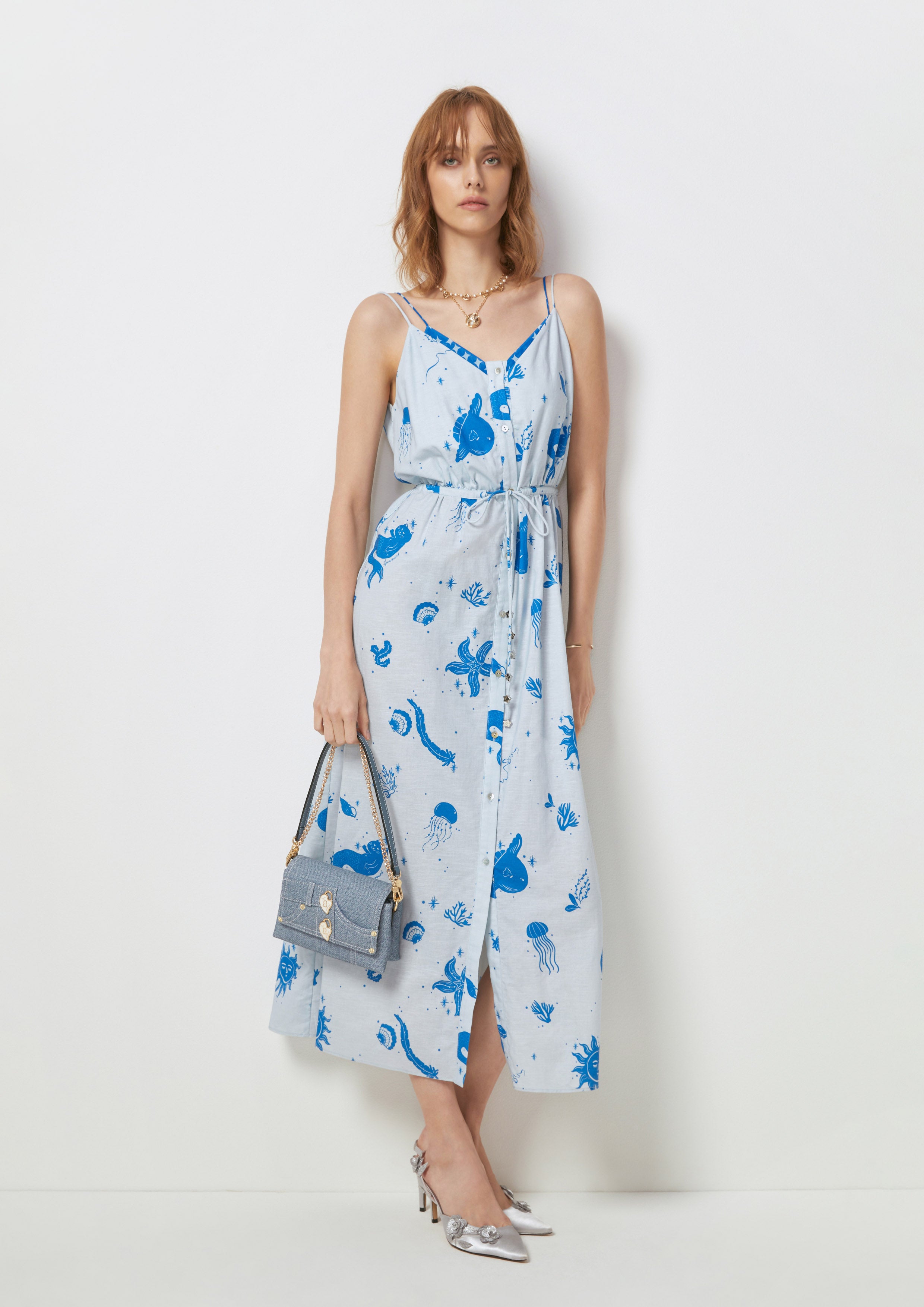 Dreamy Ocean Spaghetti Strap Midi Dress Dreamscape Memories