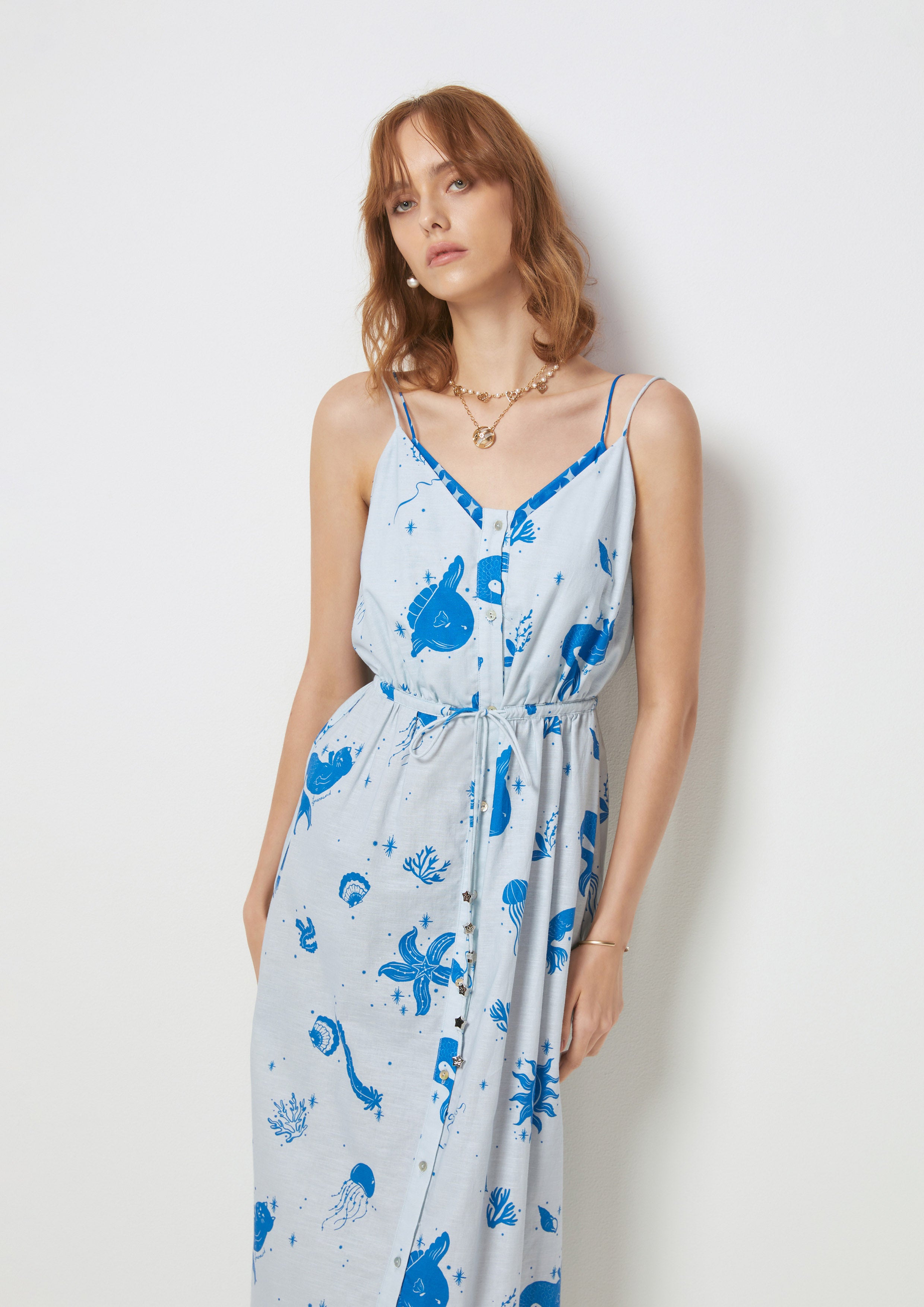 Dreamy Ocean Spaghetti Strap Midi Dress Dreamscape Memories