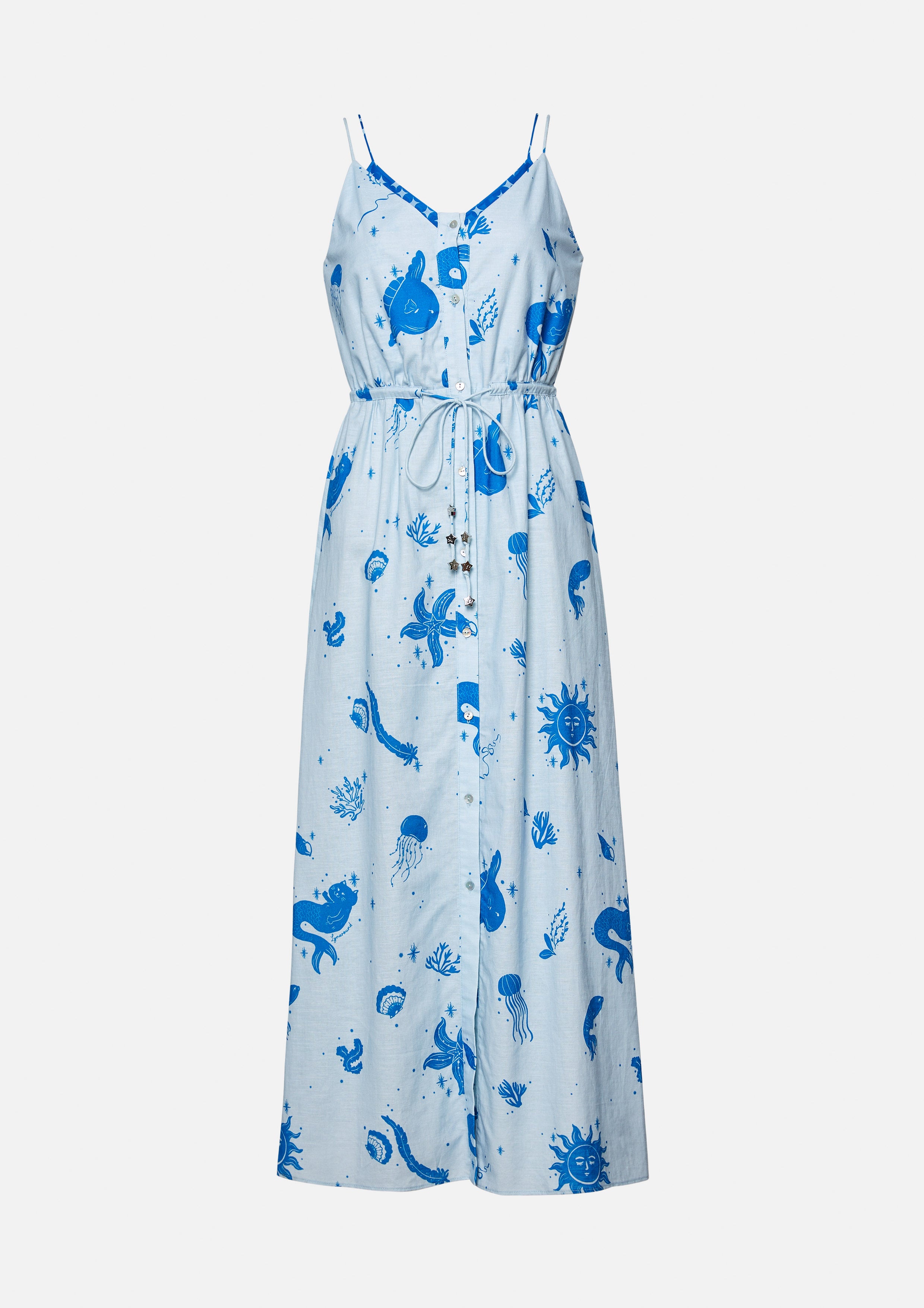 Dreamy Ocean Spaghetti Strap Midi Dress Dreamscape Memories