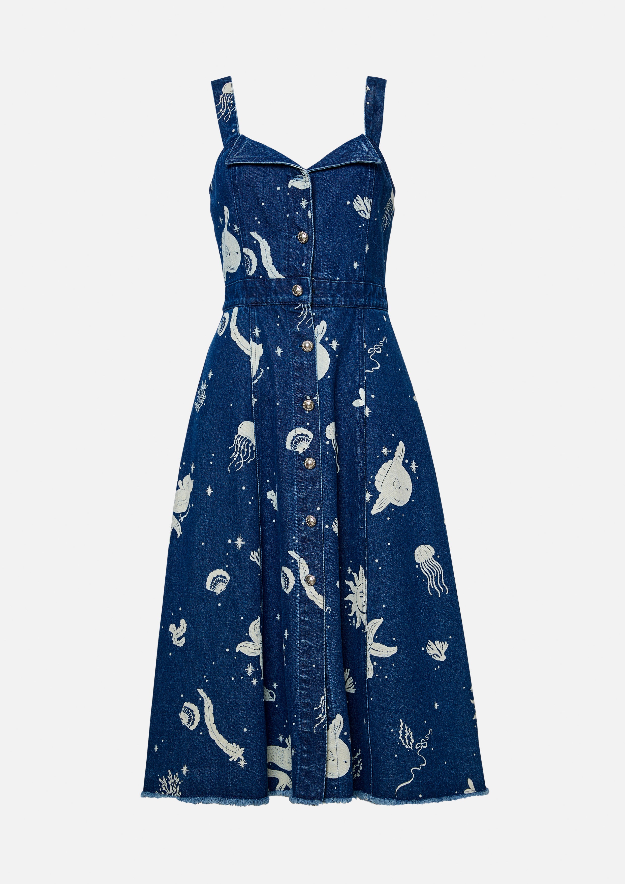 Dreamy Ocean Denim Midi Dress Dreamscape Memories