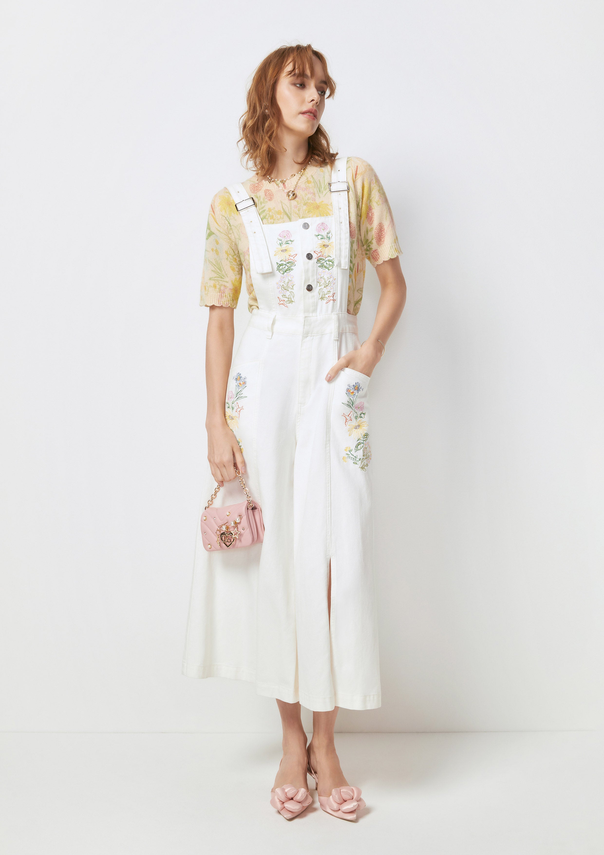 Floral Wide-Leg Overall Flower Field