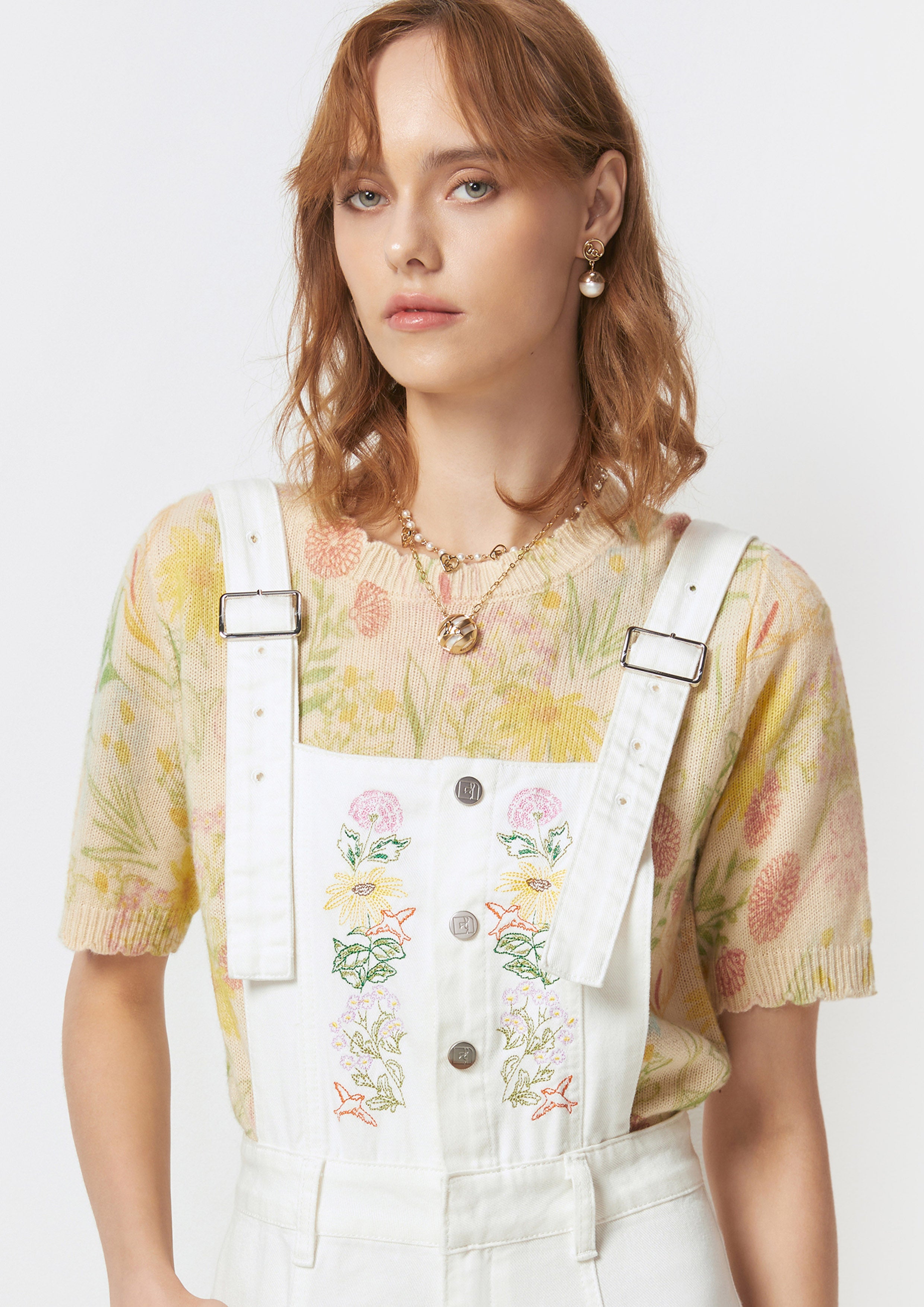 Floral Wide-Leg Overall Flower Field