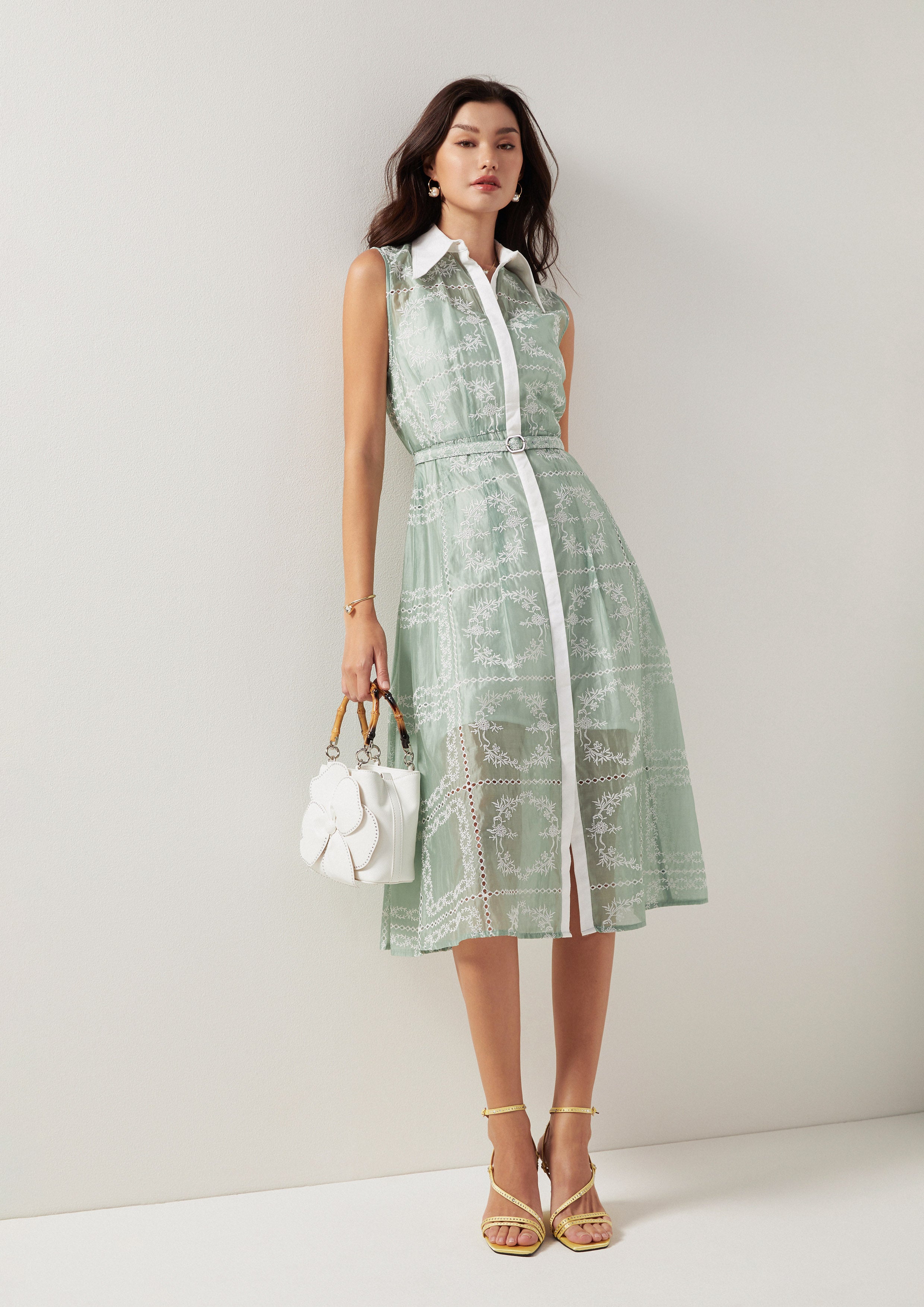 Garden Lattice Shirt Dress