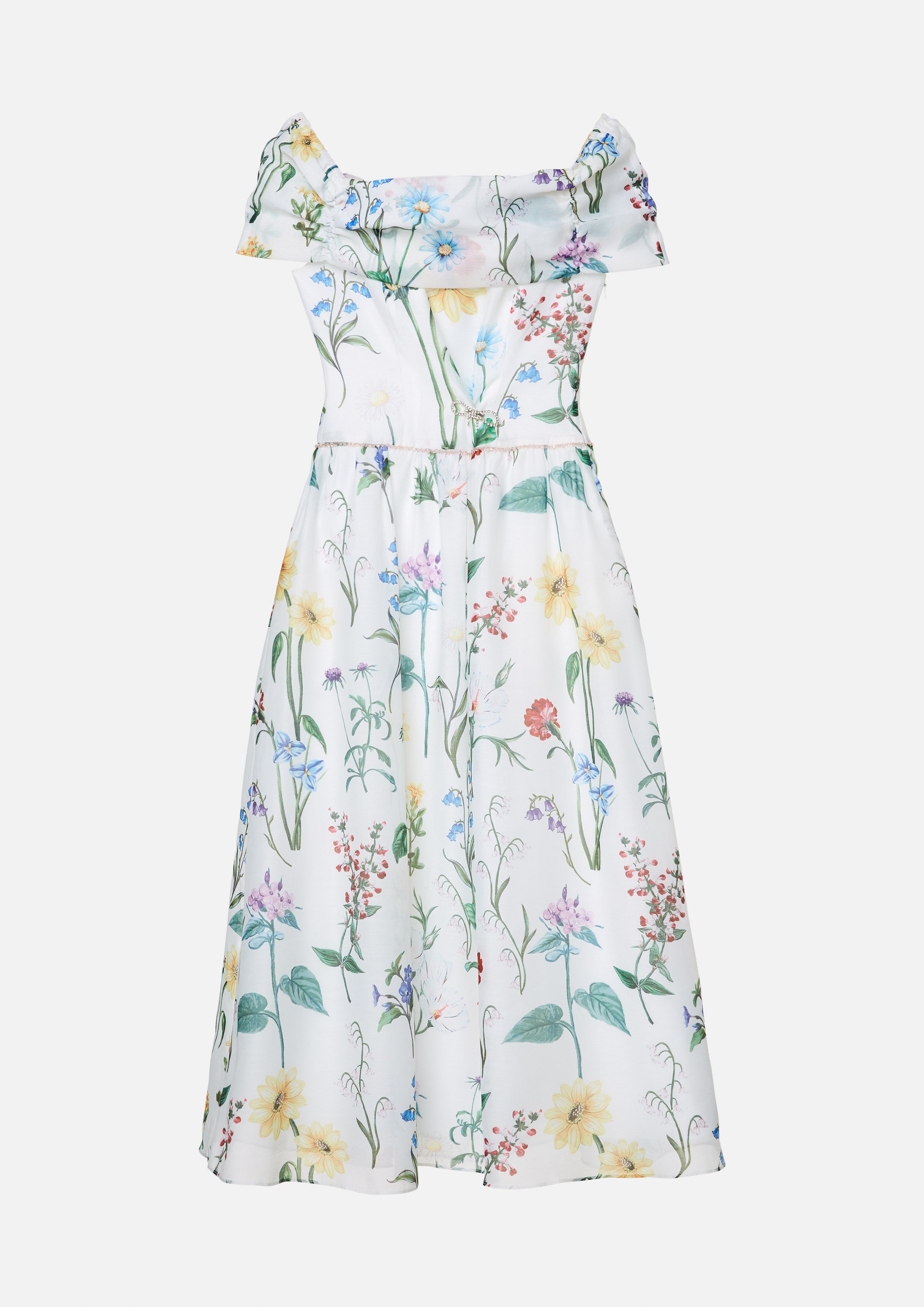 Floral Off-Shoulder Midi Dress Posy Bouquet