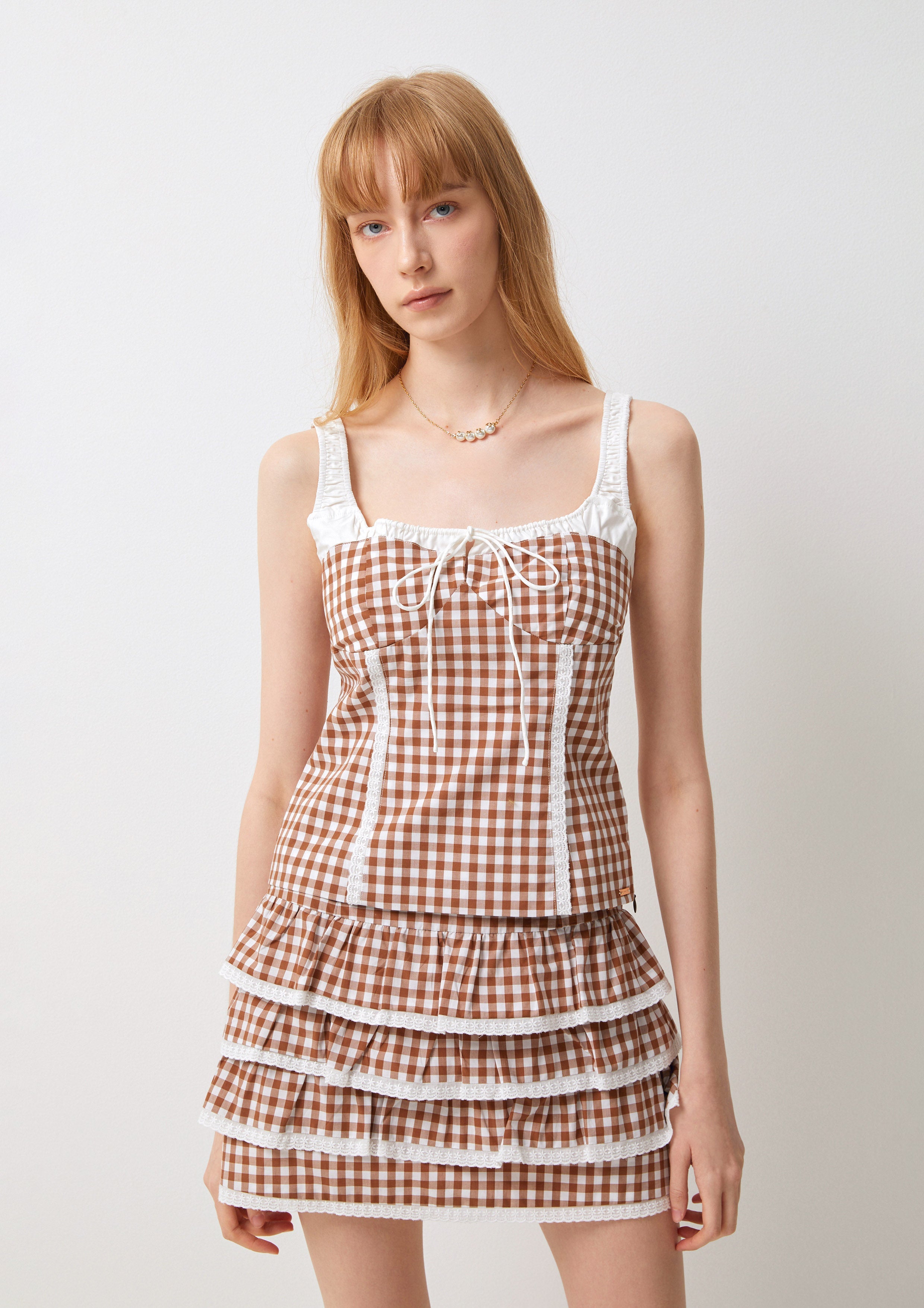 Gingham Corset-Like Top The Canine Whisper