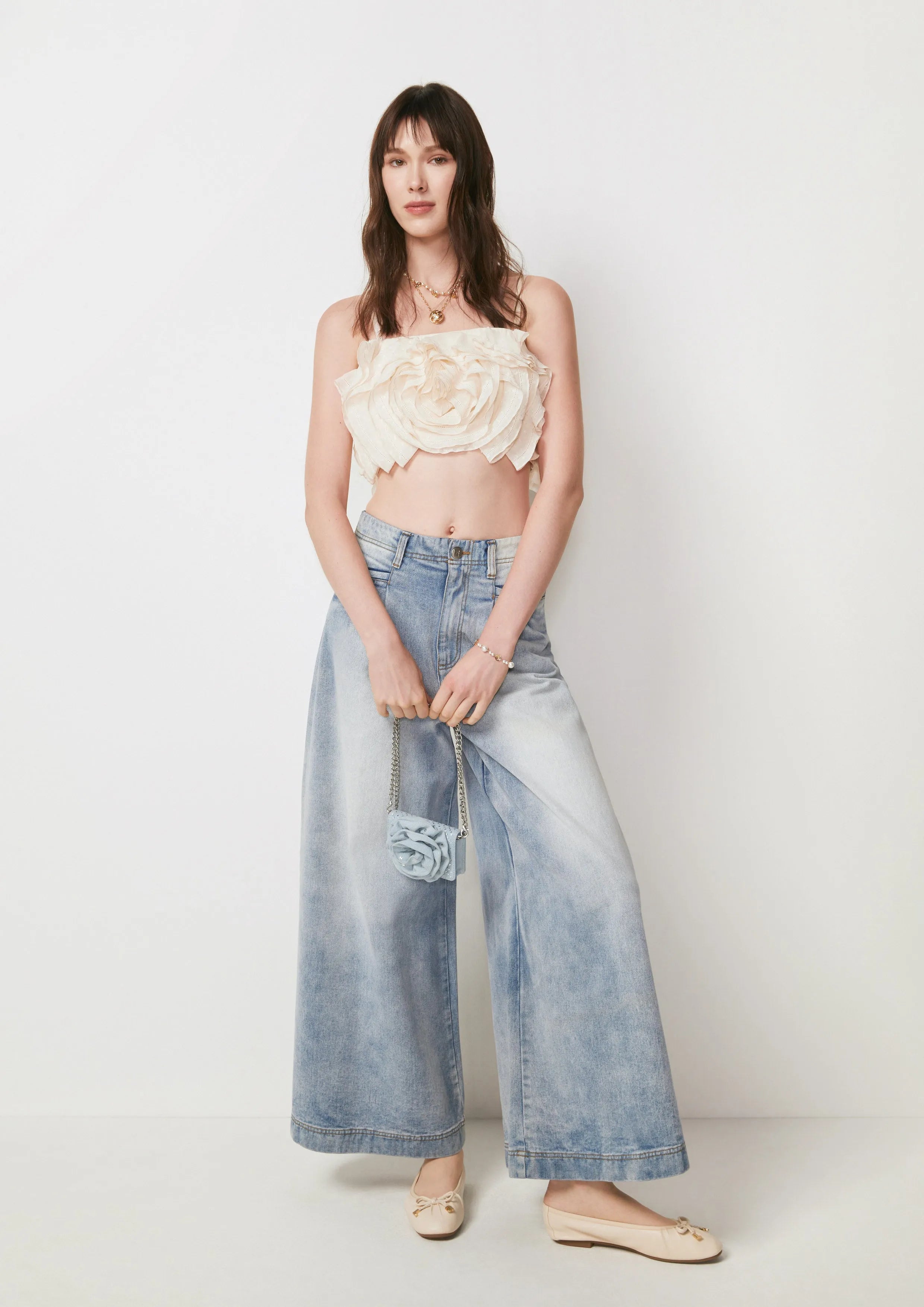 Rose Ruffle Crop Top You're Truited