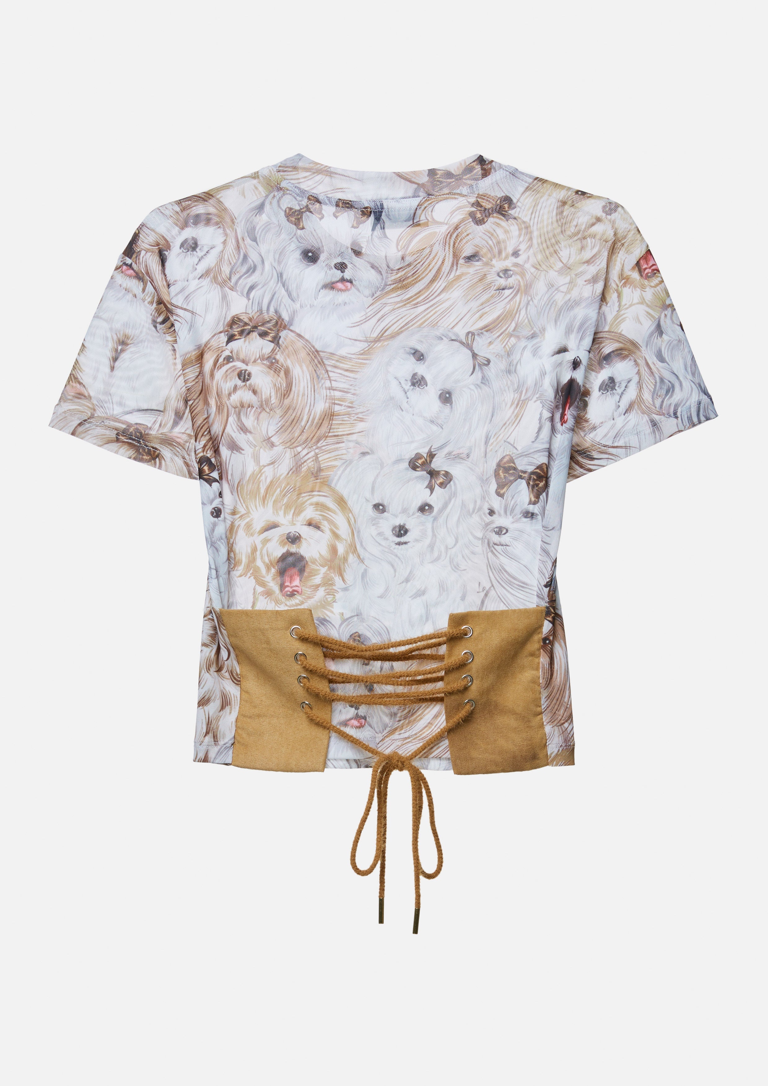 เสื้อยืด ทรงคอร์เซ็ต ลายเจ้าสุนัข The Canine Whisperer