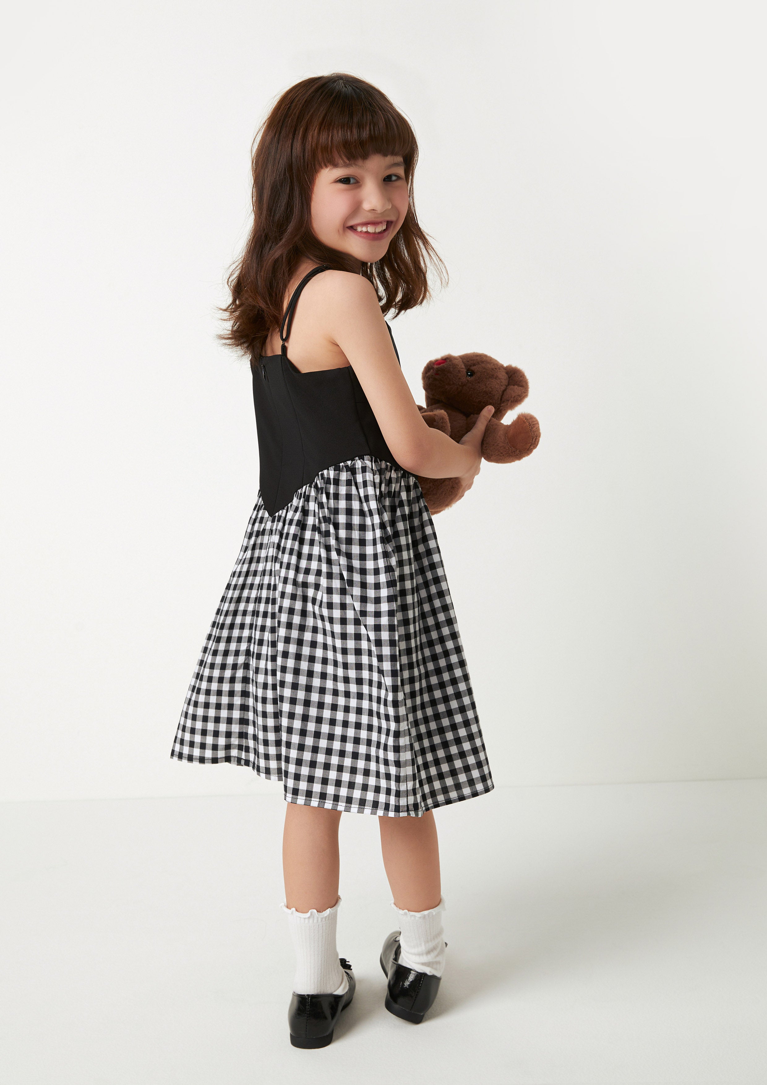 Contrast Check Mini Dress For Girls Too Cool For School