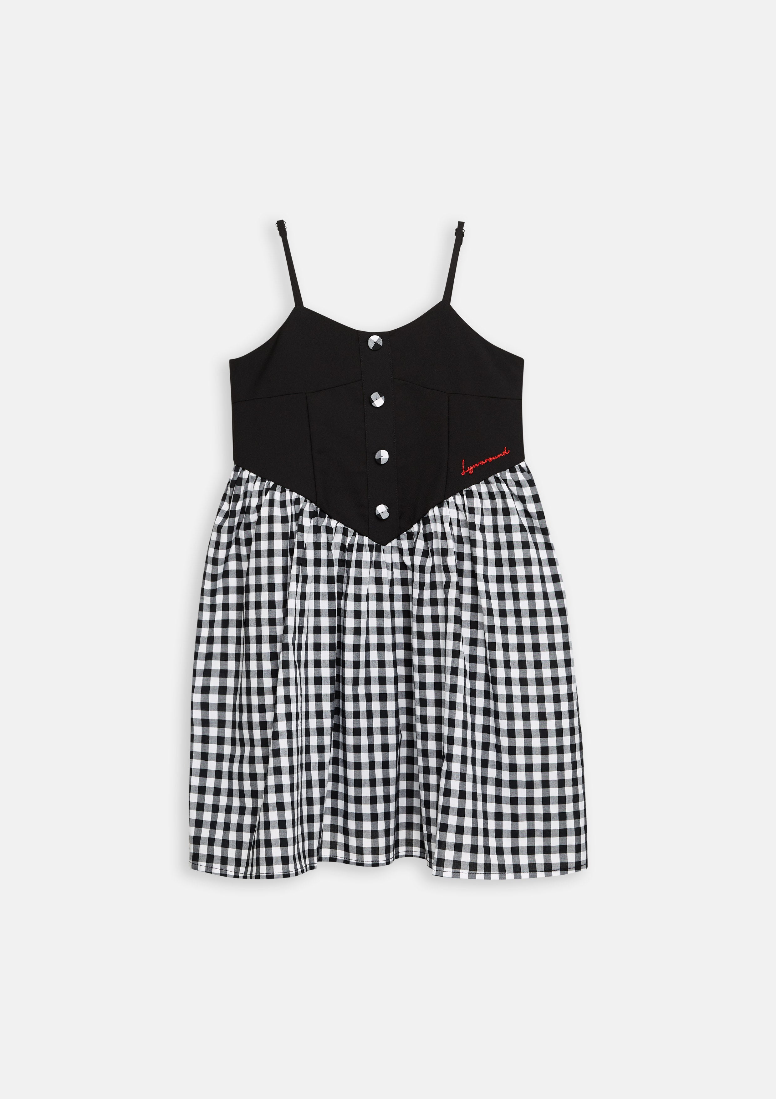 Contrast Check Mini Dress For Girls Too Cool For School