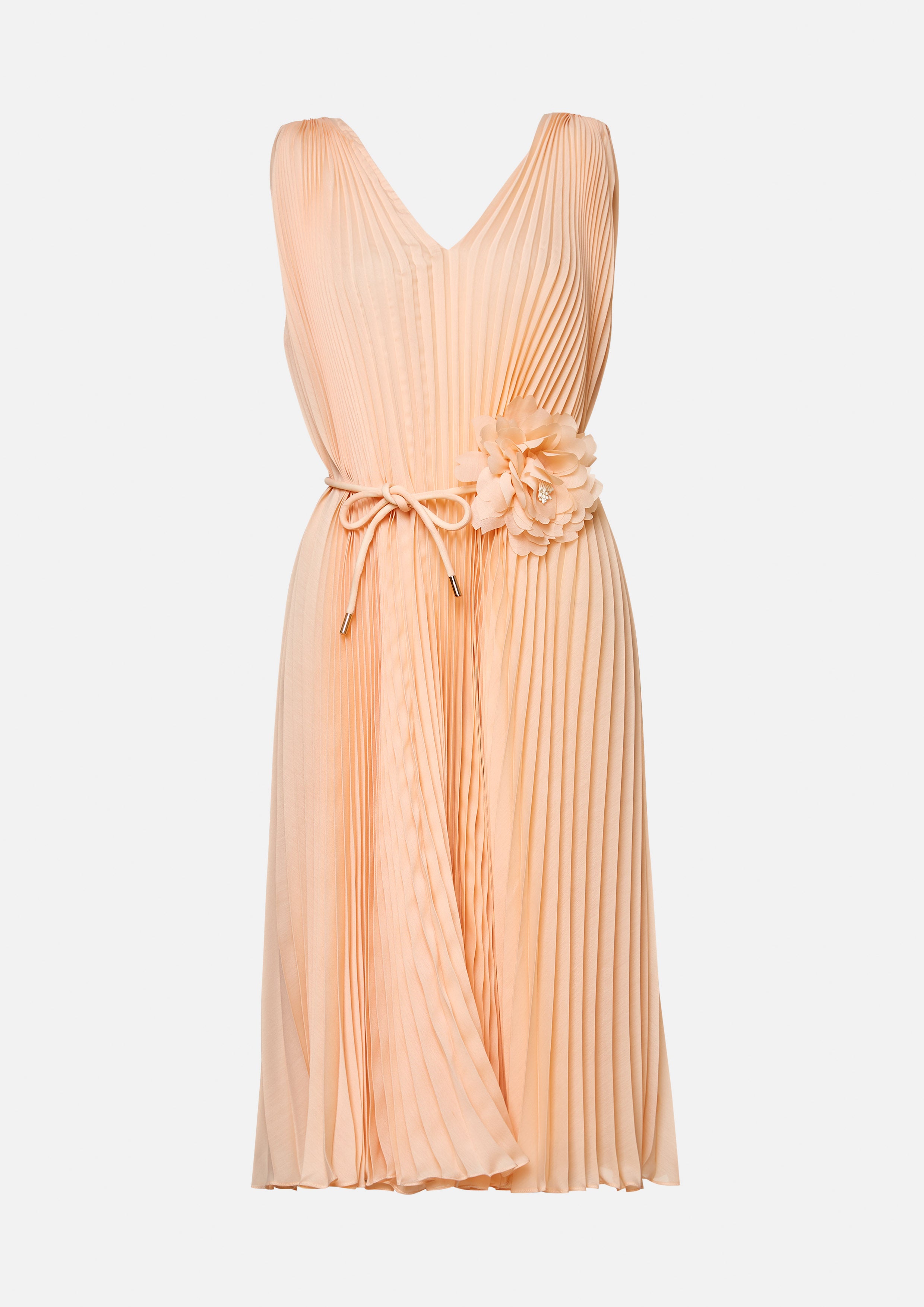 Pleated Blossom Midi Dress