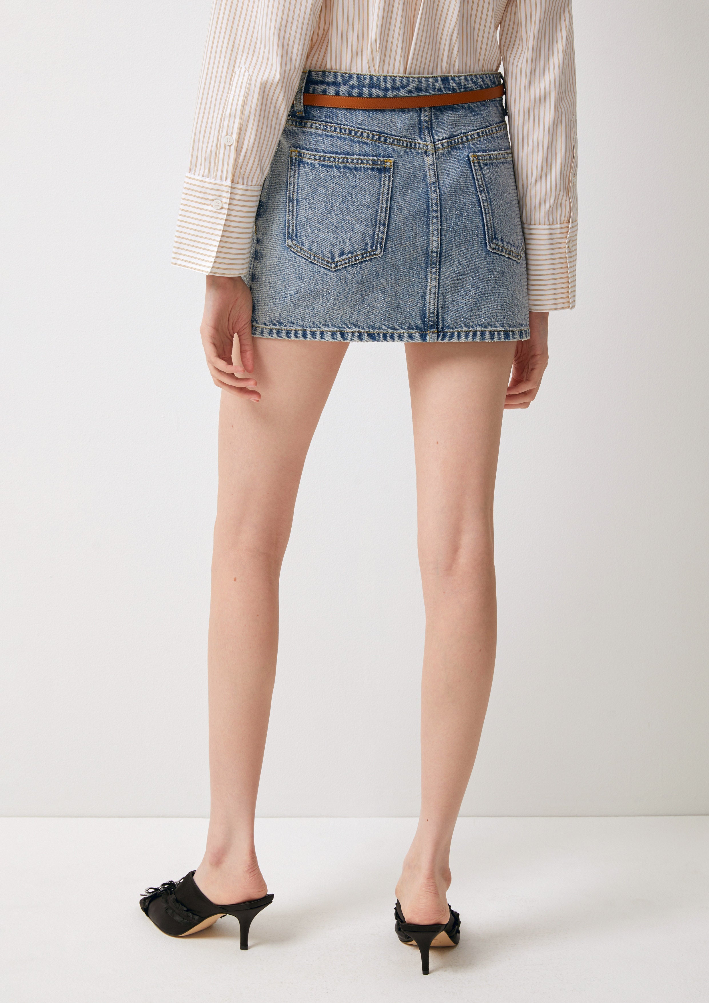 Denim A-Line Mini Skirt Pas De Deux