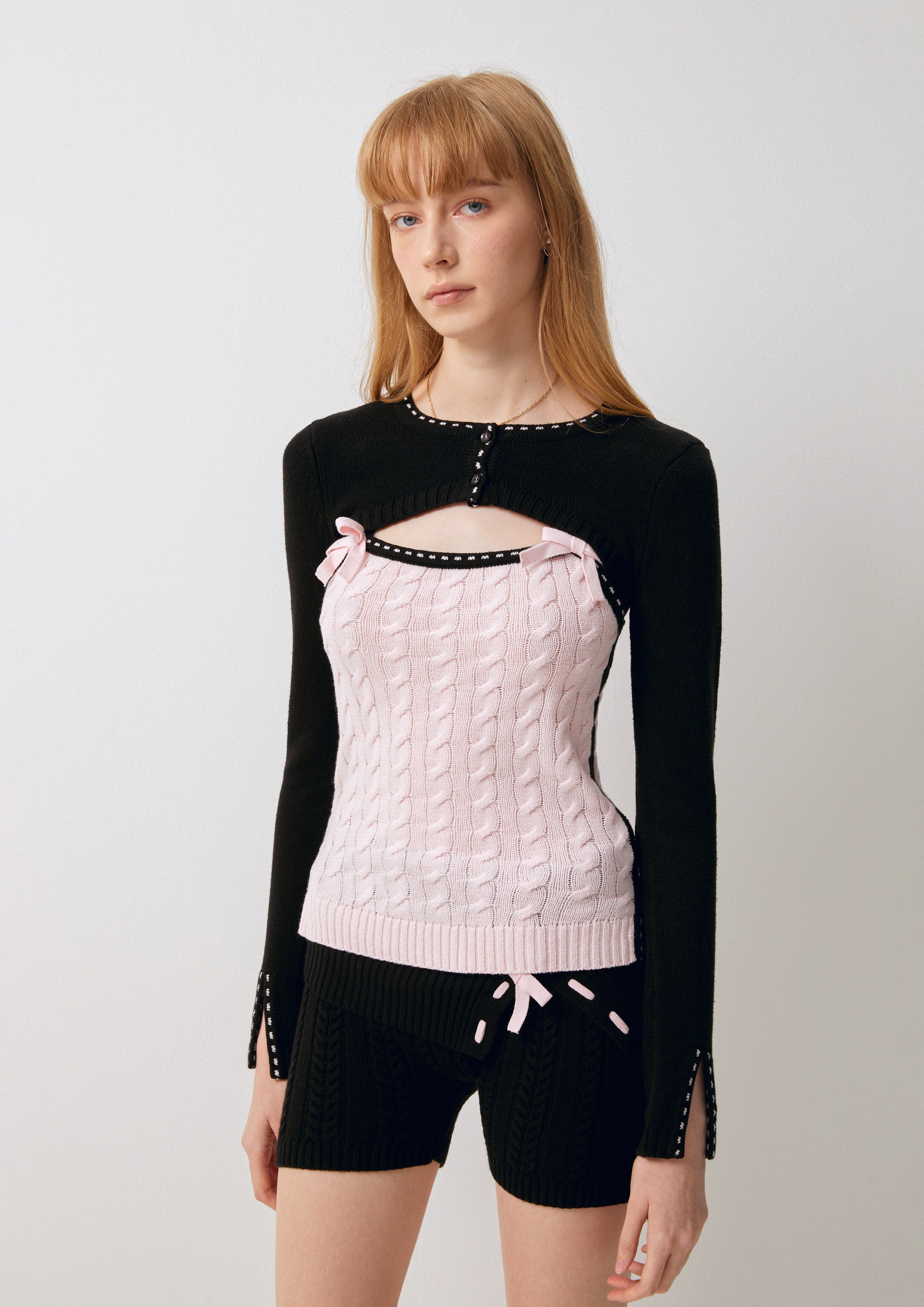 Layered Knit Top Pas De Une