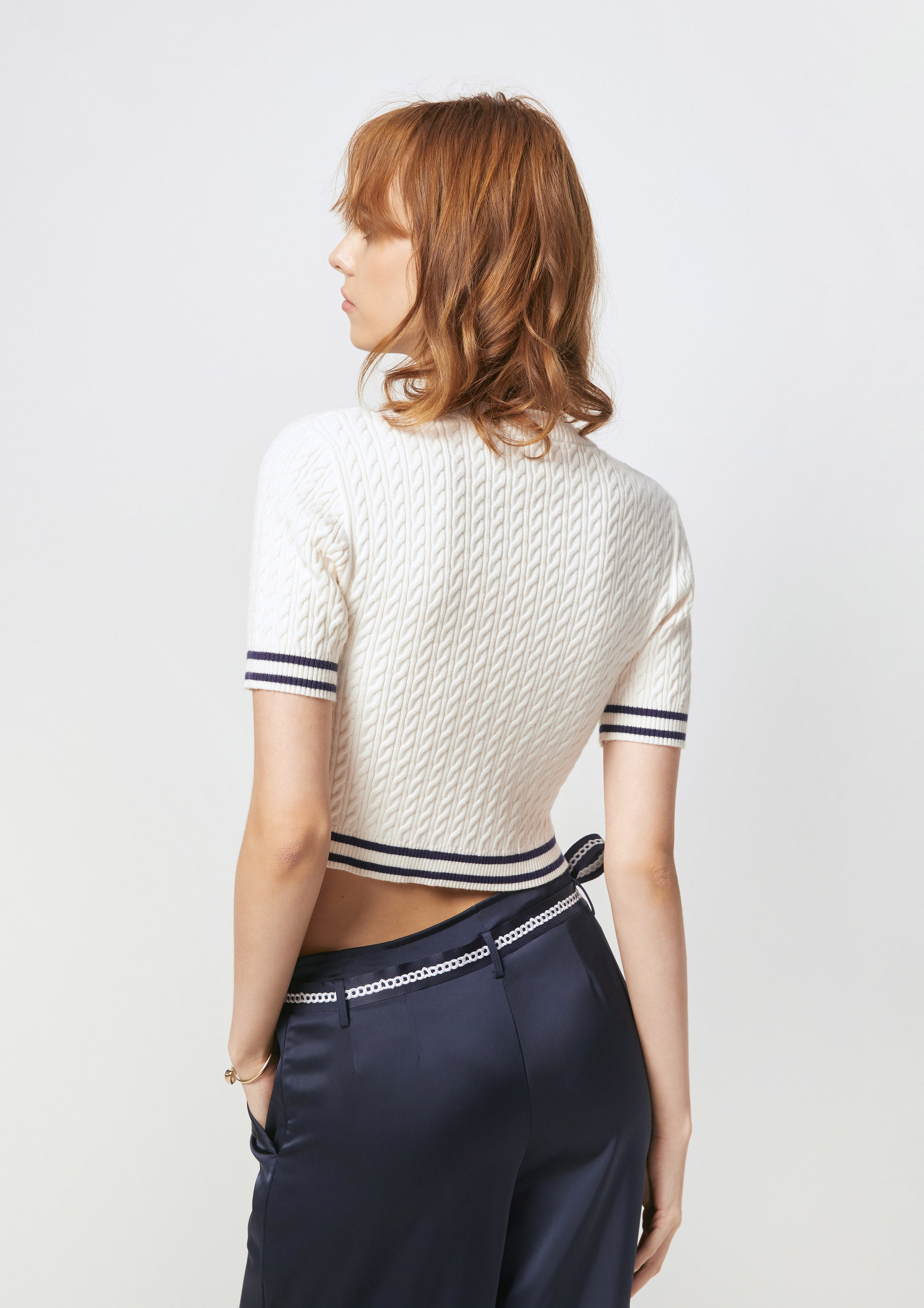 Chain Cropped Cable Knit Top Dreamscape Memories