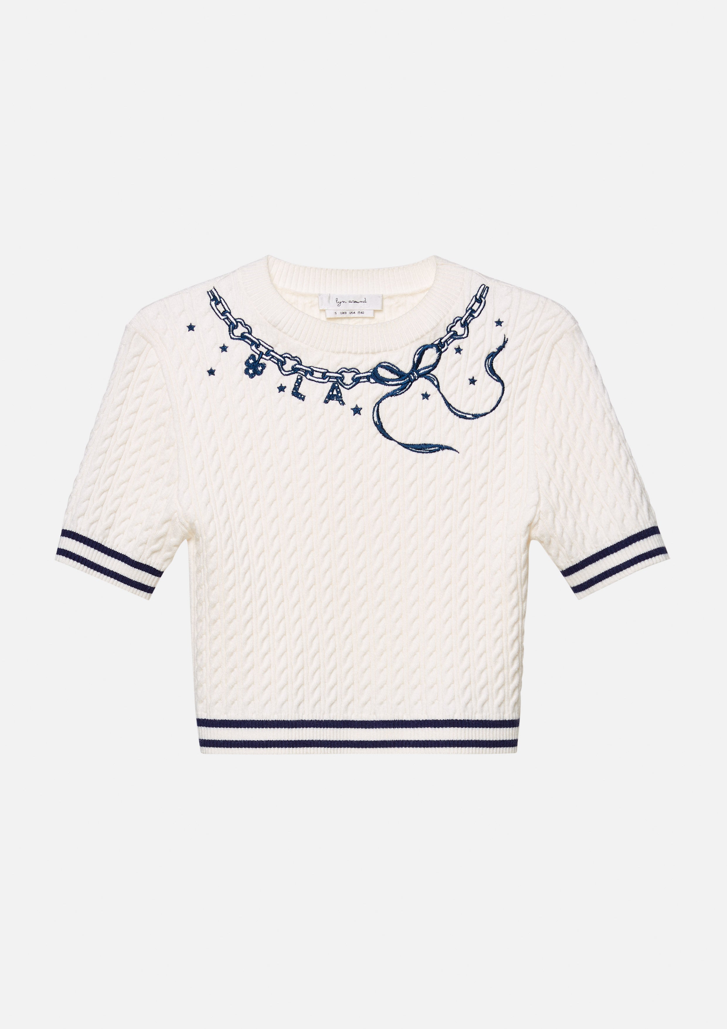 Chain Cropped Cable Knit Top Dreamscape Memories