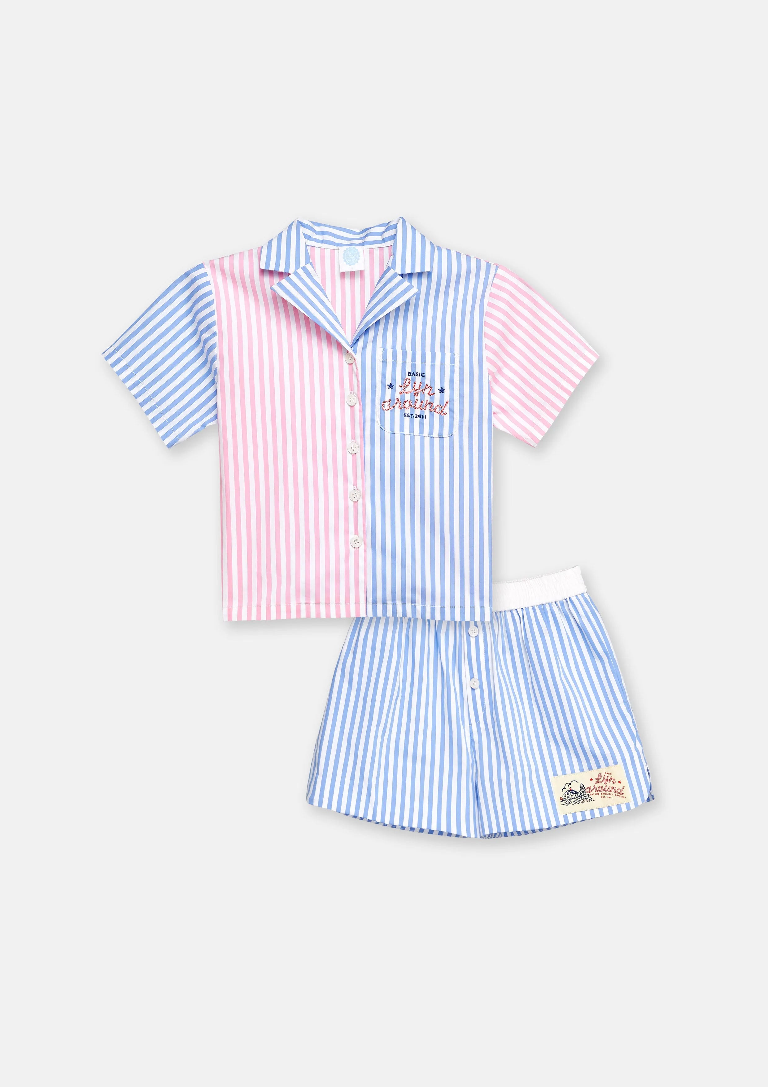 Stripe Colorblock Two-Piece Set For Girls The Secret Place