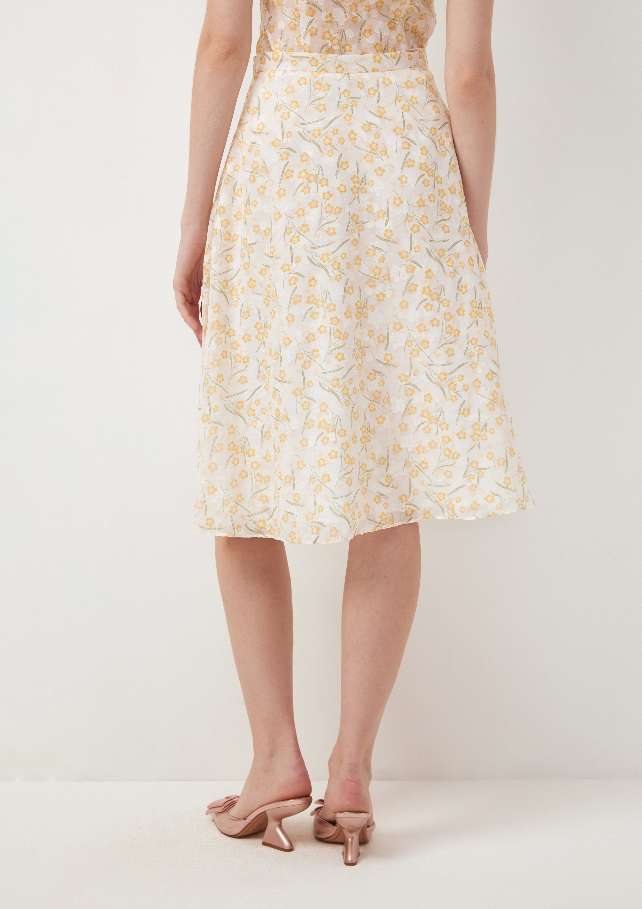 Floral Print Midi Skirt Joyful Bloom