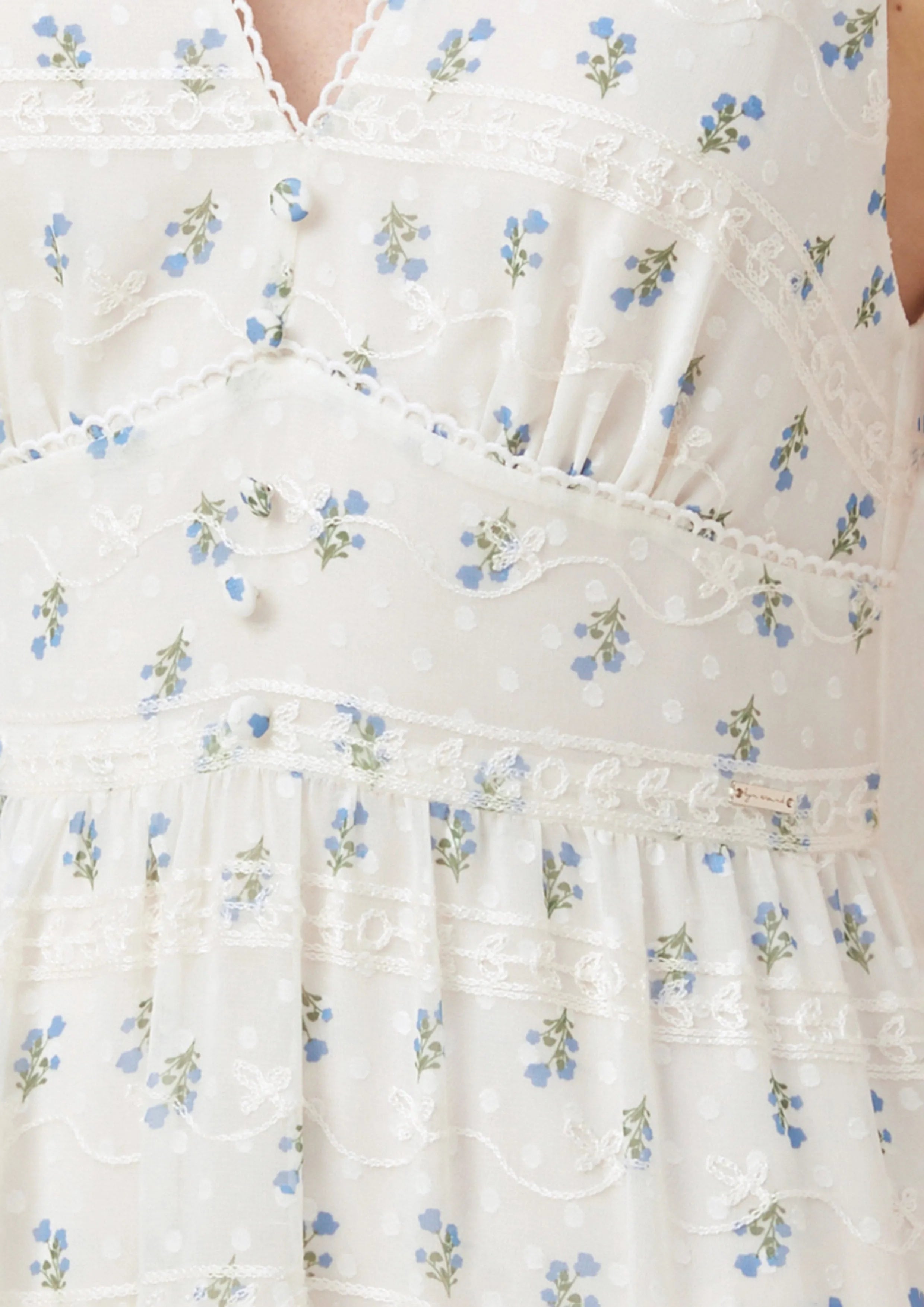 Forget-Me-Not  Asymmetric Tiered Dress