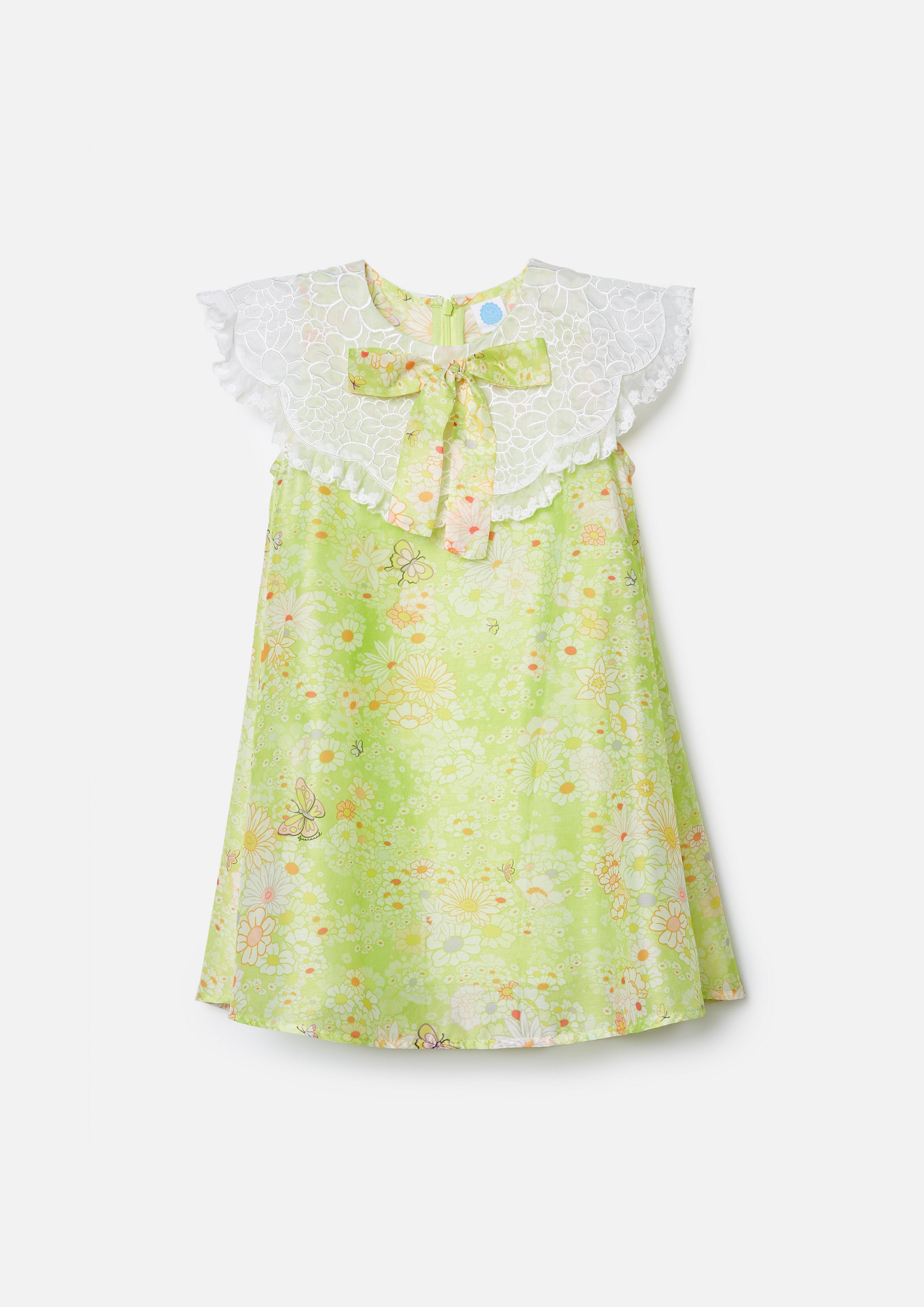 Floral Printed Lace Dress For Girls Quirk Quest Collection