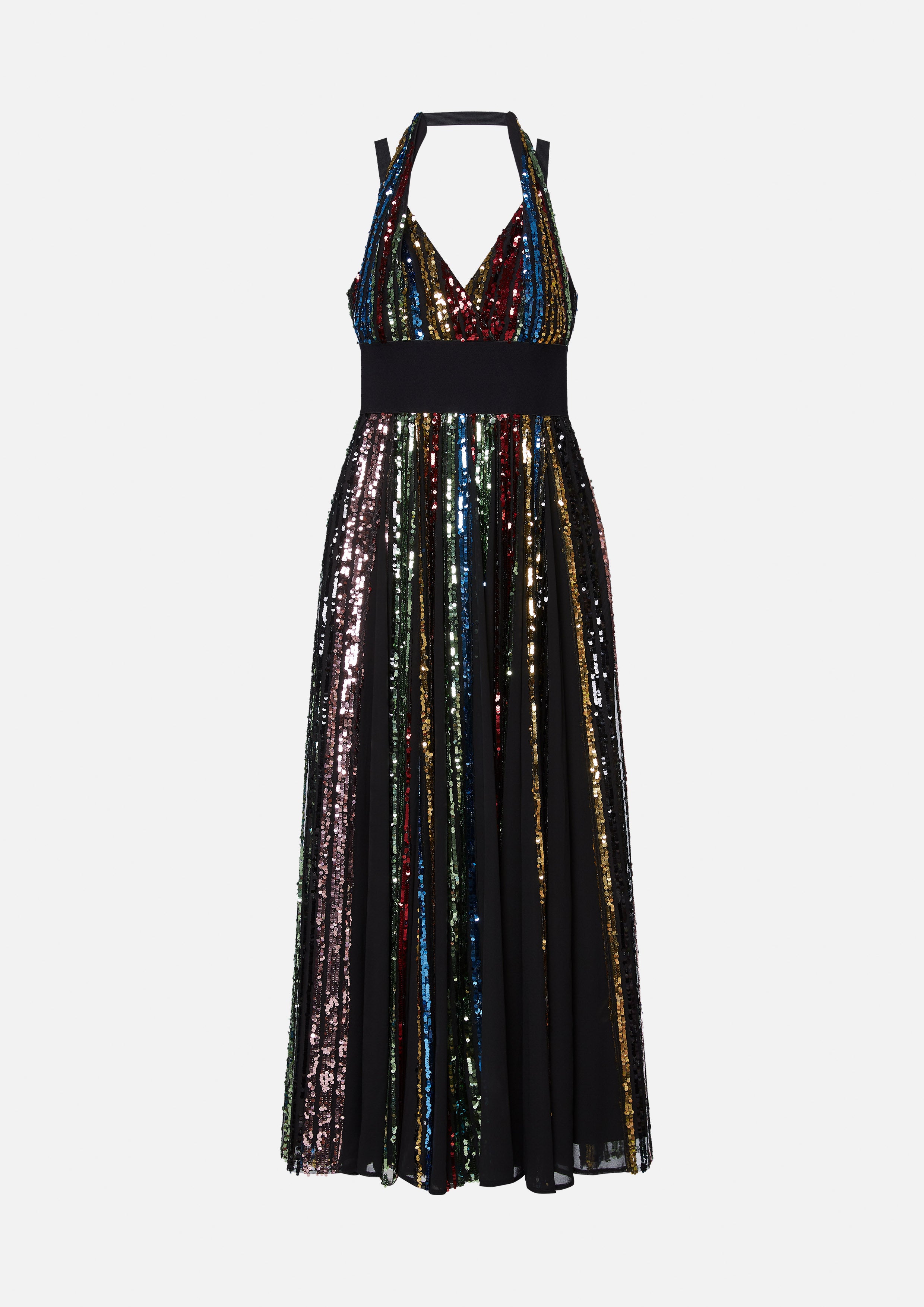 Sequined Halter Midi Dress Soleviva Vacation Collection