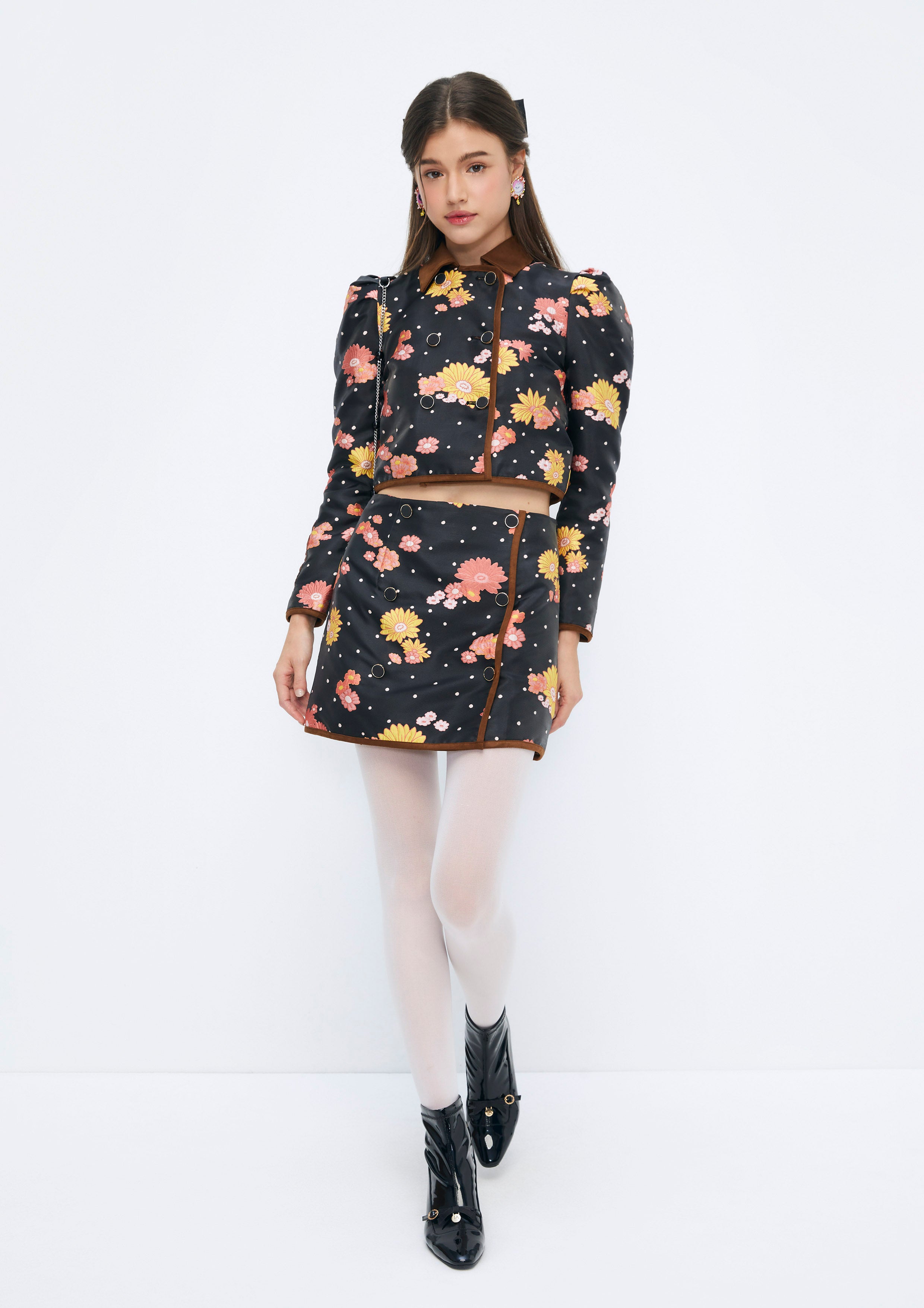 Floral Printed A-Line Mini Skirt Quirk Quest Collection