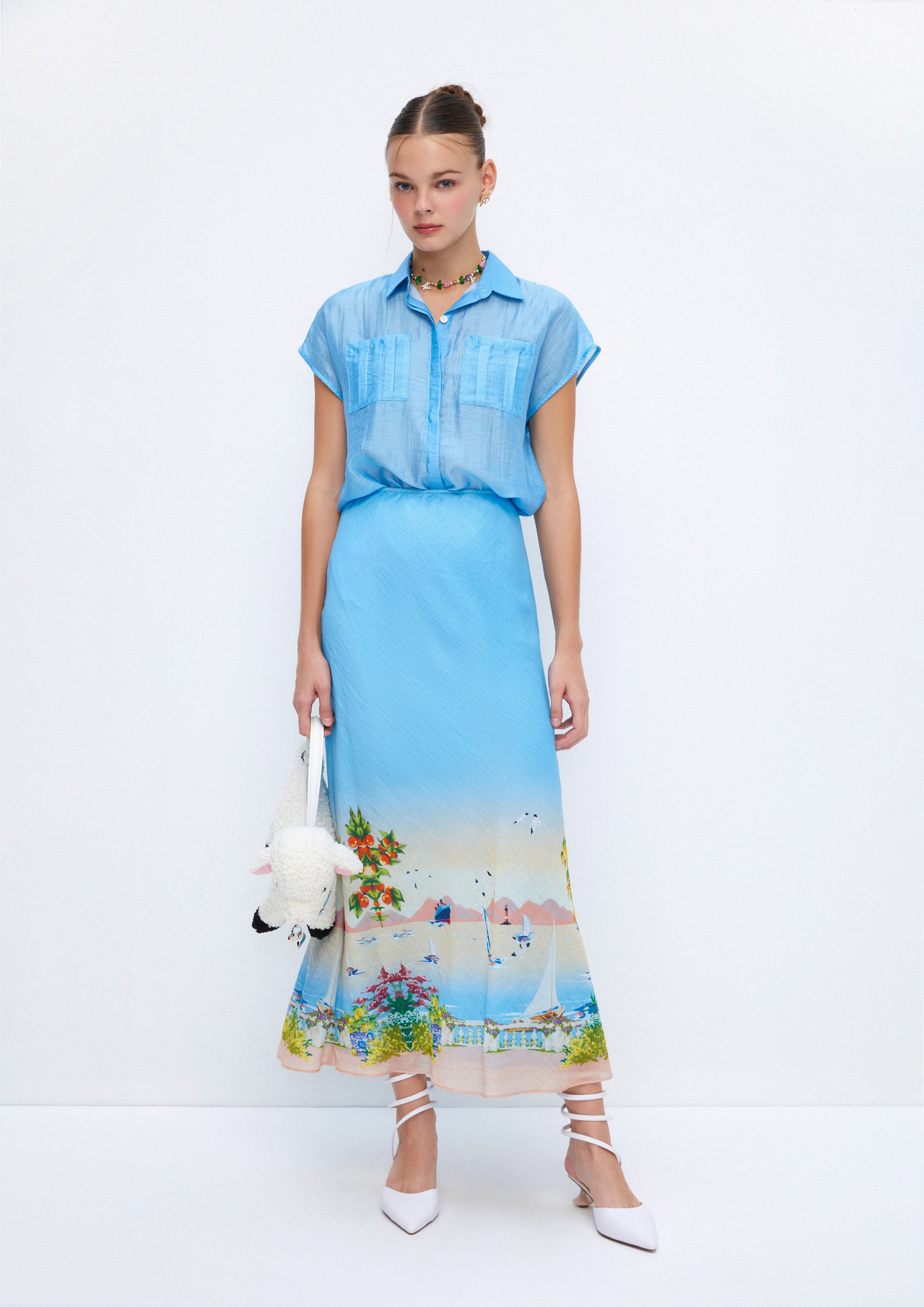 Riviera Garden Printed Maxi Skirt Soleviva Vacation Collection