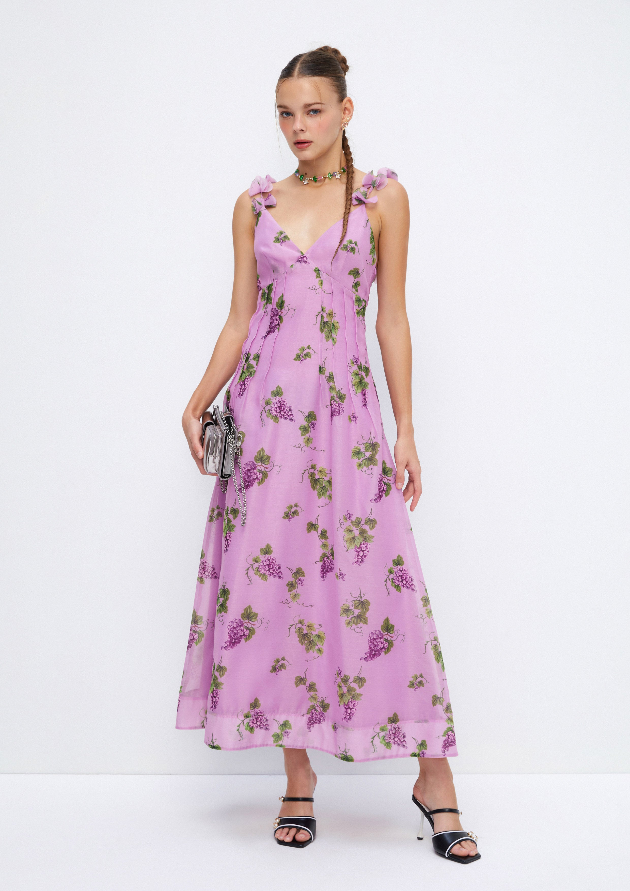 Vineyard Printed Maxi Dress Soleviva Vacation Collection