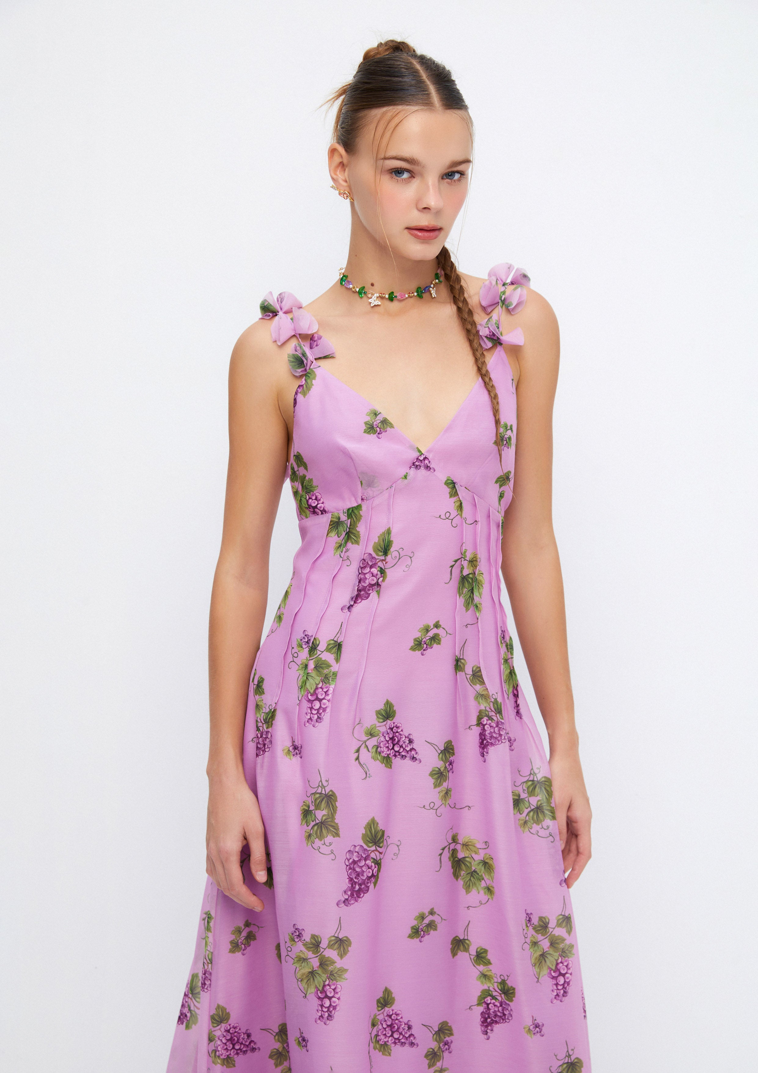 Vineyard Printed Maxi Dress Soleviva Vacation Collection