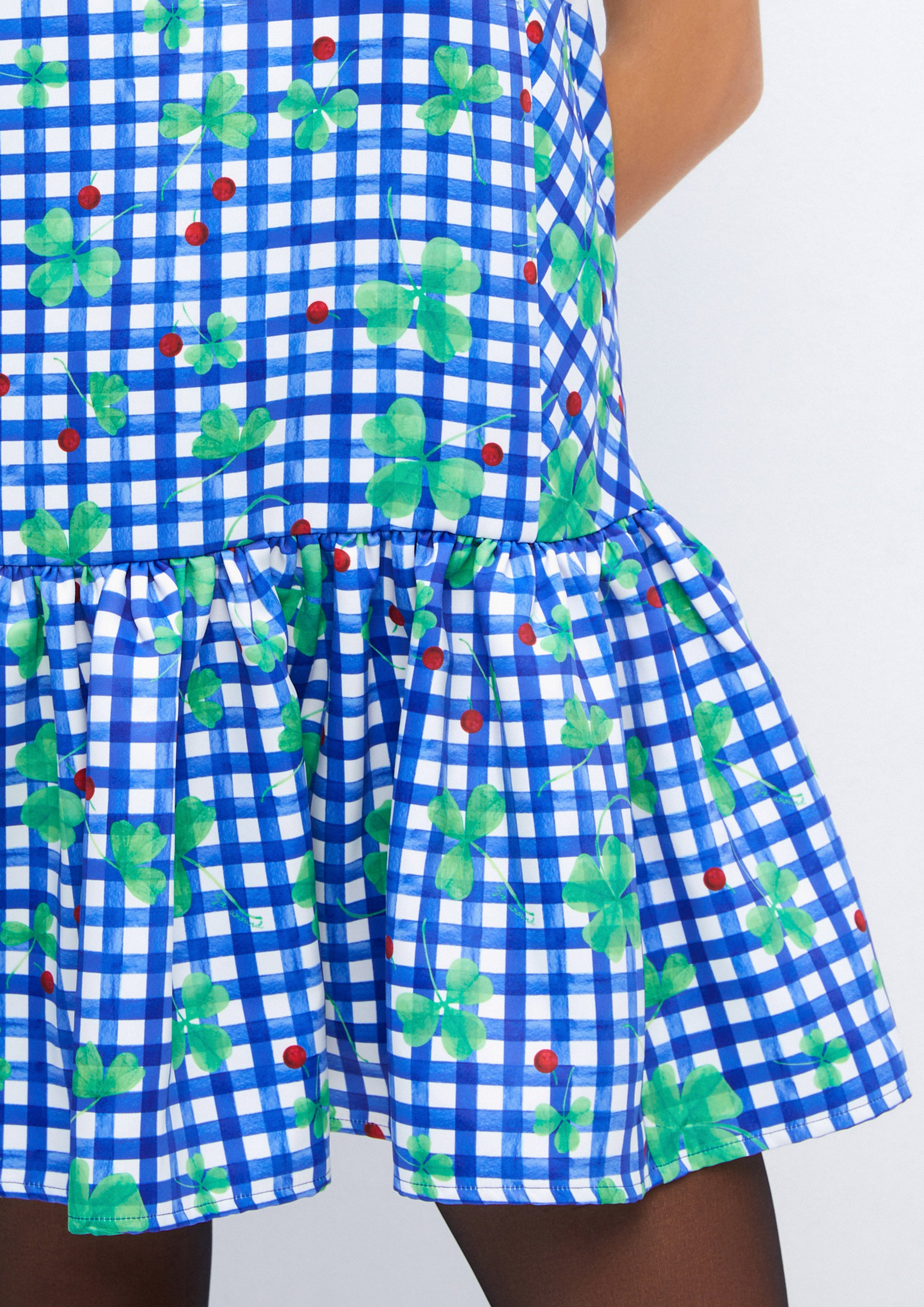 Clover Gingham Drop-Waist Mini Dress Soleviva Vacation Collection