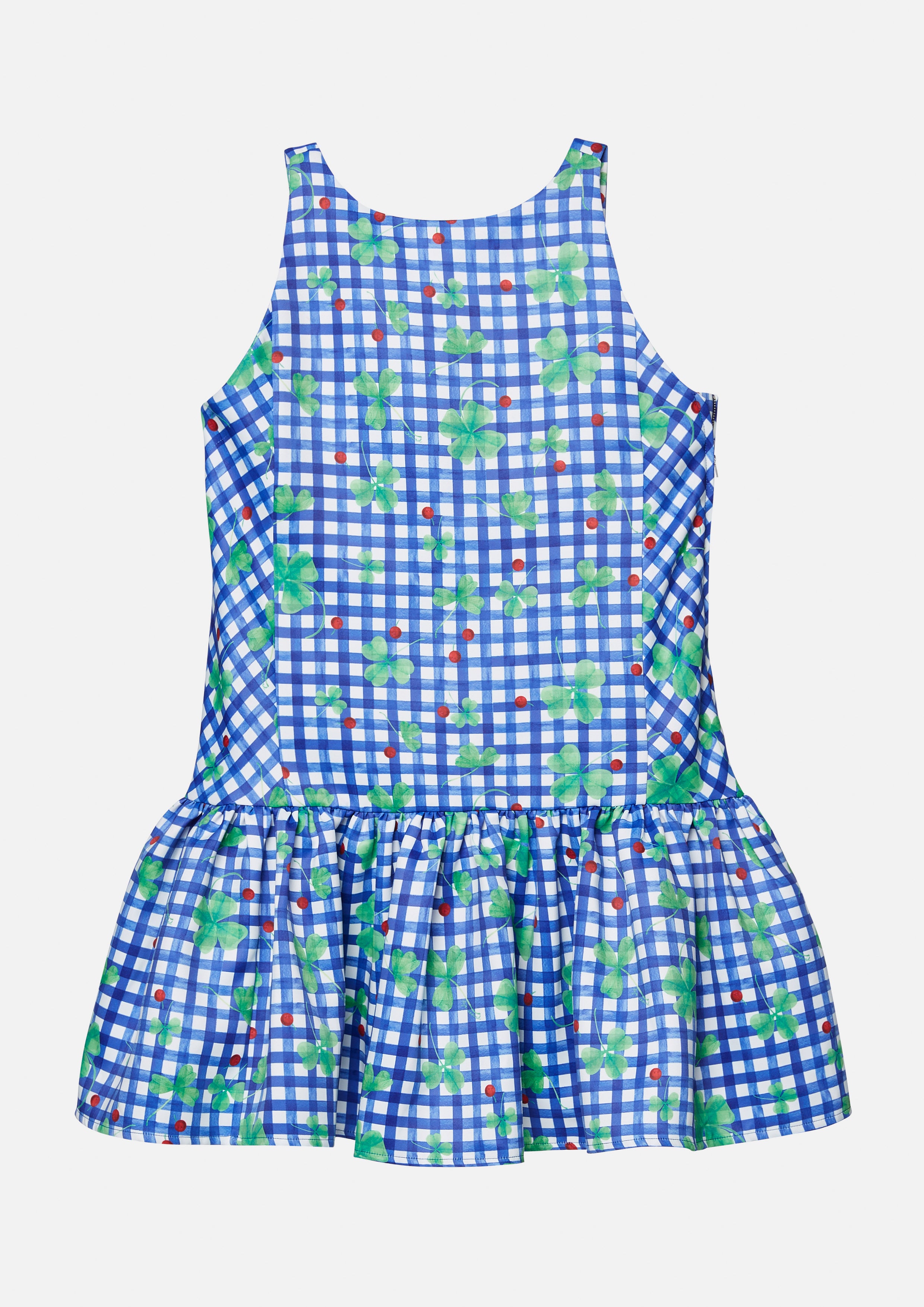 Clover Gingham Drop-Waist Mini Dress Soleviva Vacation Collection