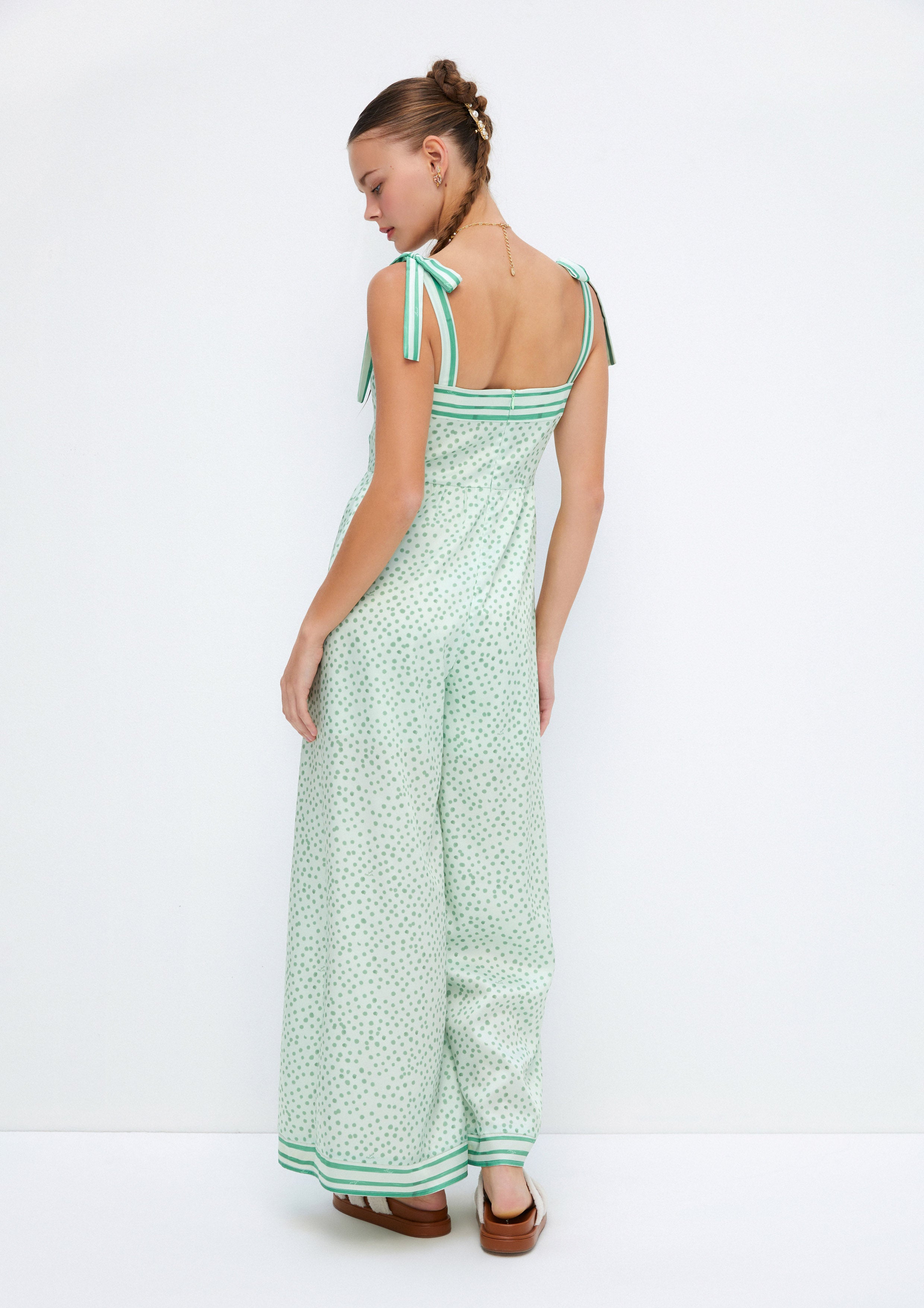 Solar Garden Printed Polka-Dot Jumpsuit Soleviva Vacation Collection