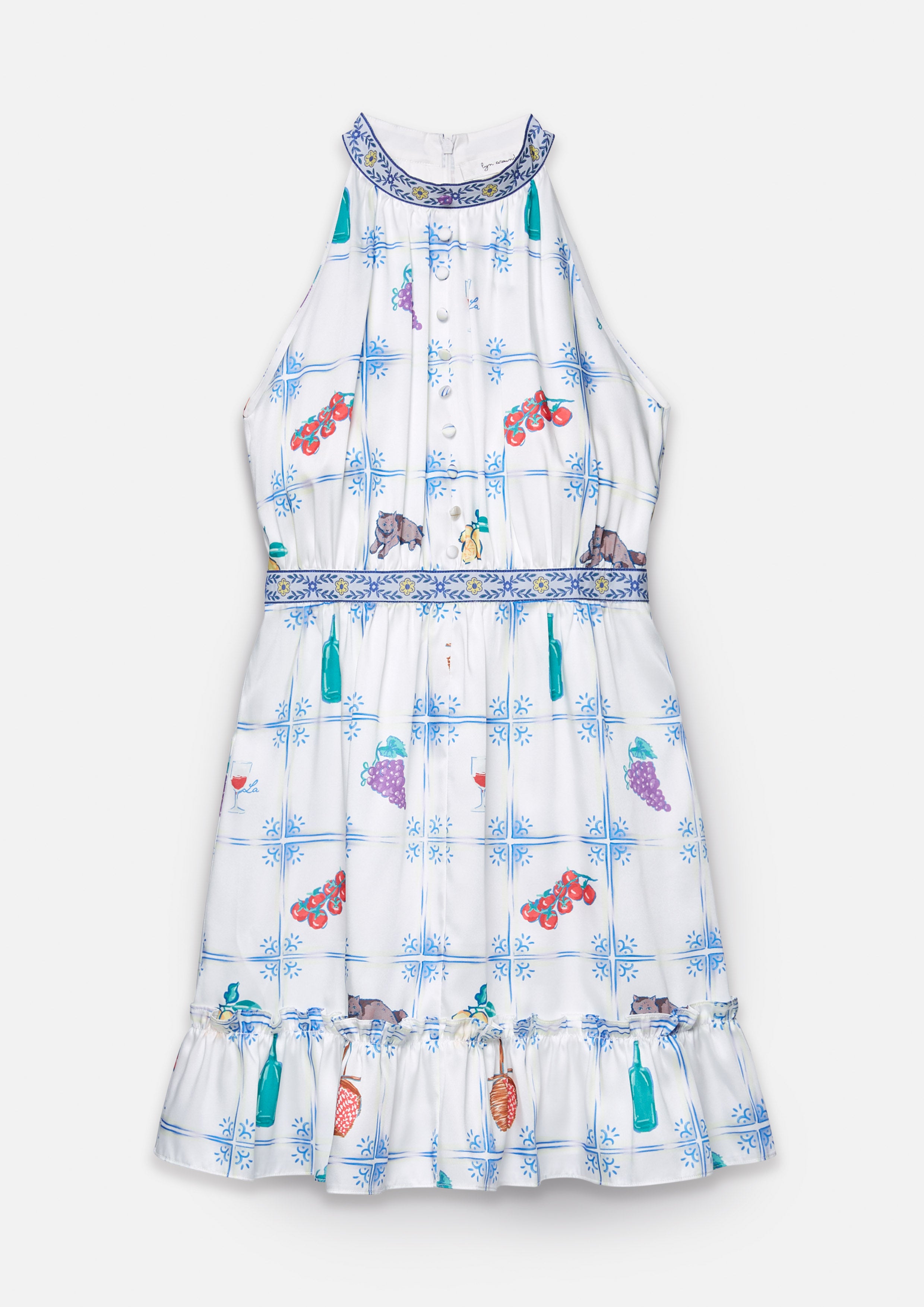 Picnic Tales Printed Sleeveless Mini Dress Soleviva Vacation Collection