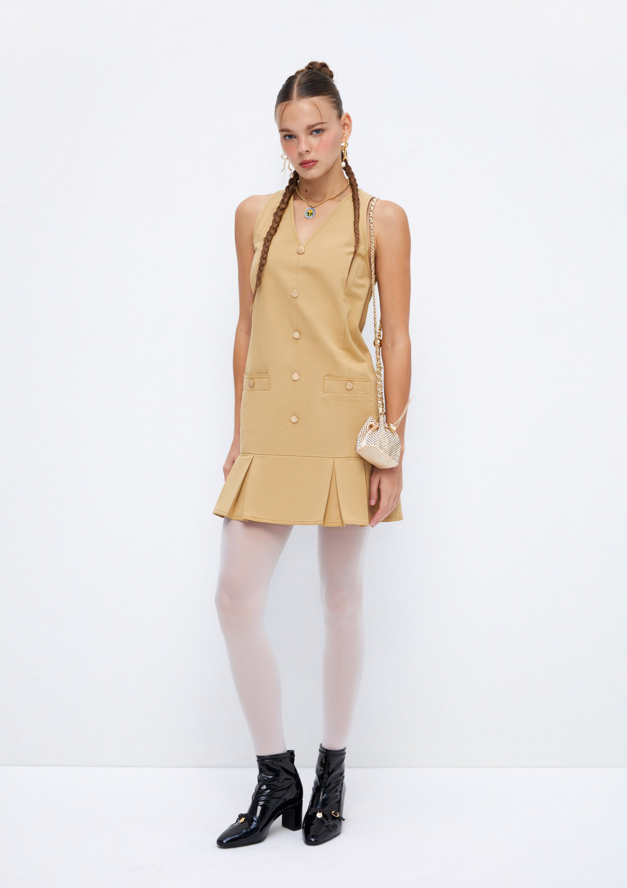 Preppy Sleeveless Mini Dress Soleviva Vacation Collection