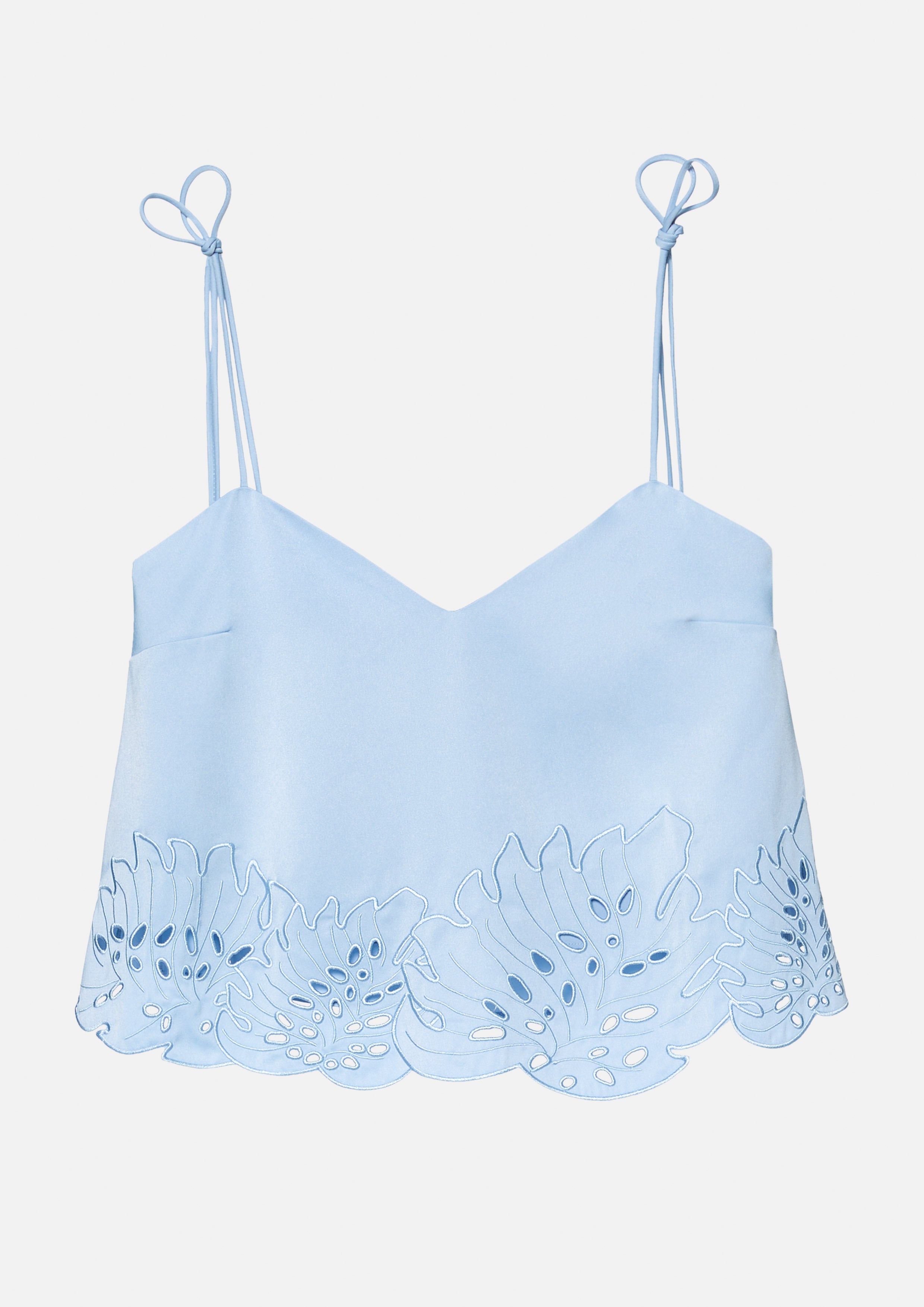 Monstera Leaf Cutwork Cropped Top Soleviva Vacation Collection