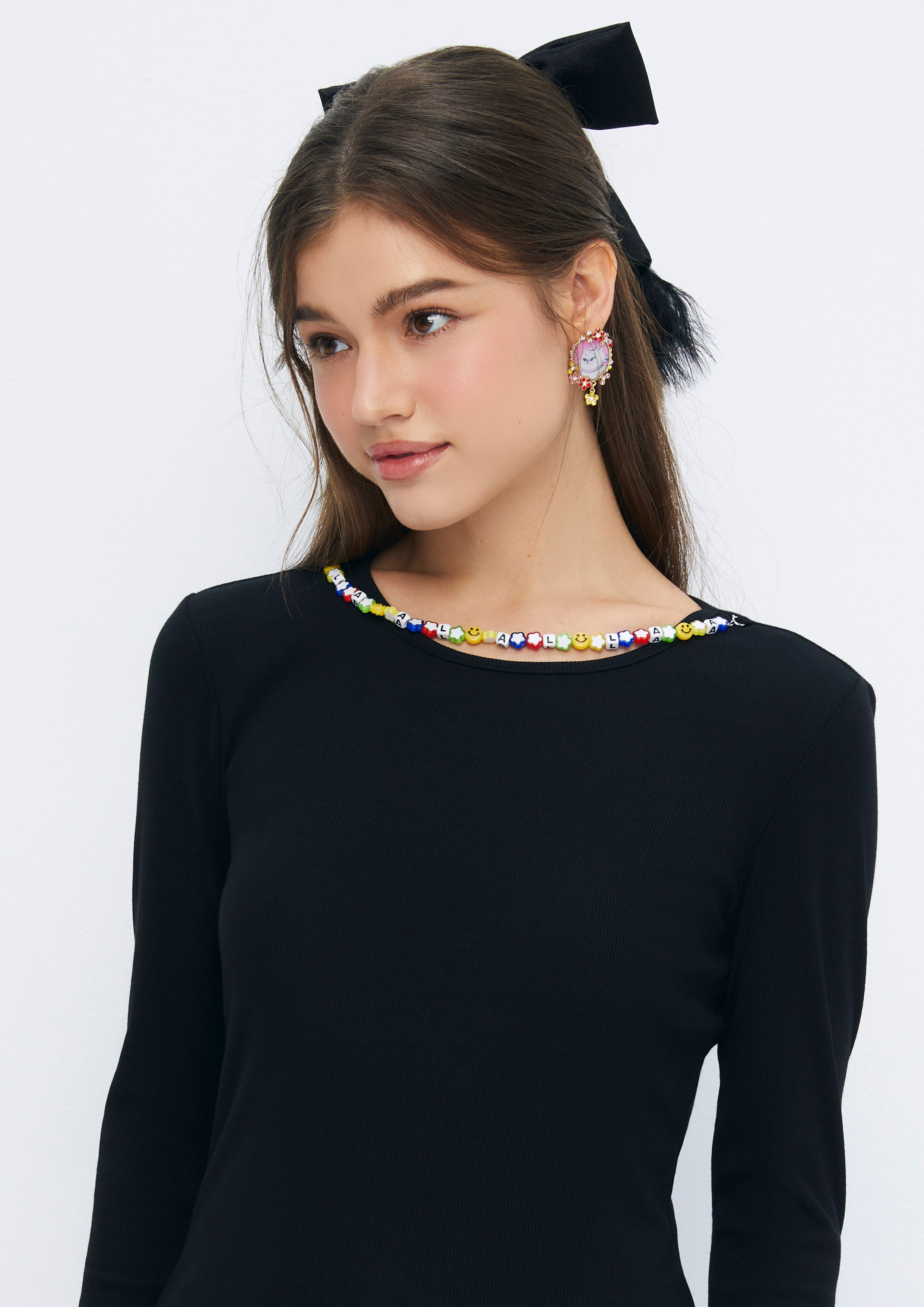 Colourful Beads Long Sleeve Top Soleviva Vacation Collection