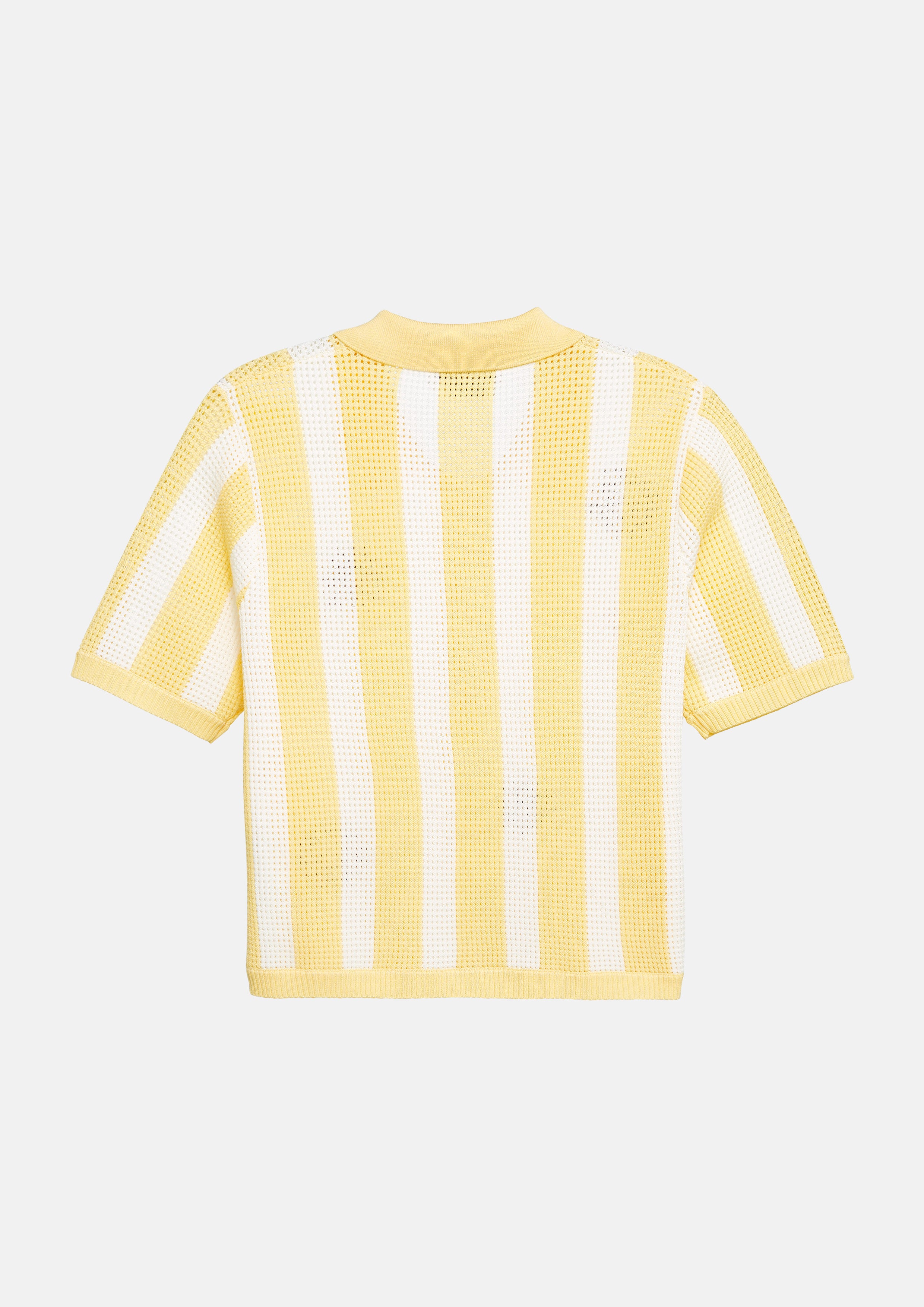 Sunshine Printed Striped Mesh Knit Polo Soleviva Vacation Collection