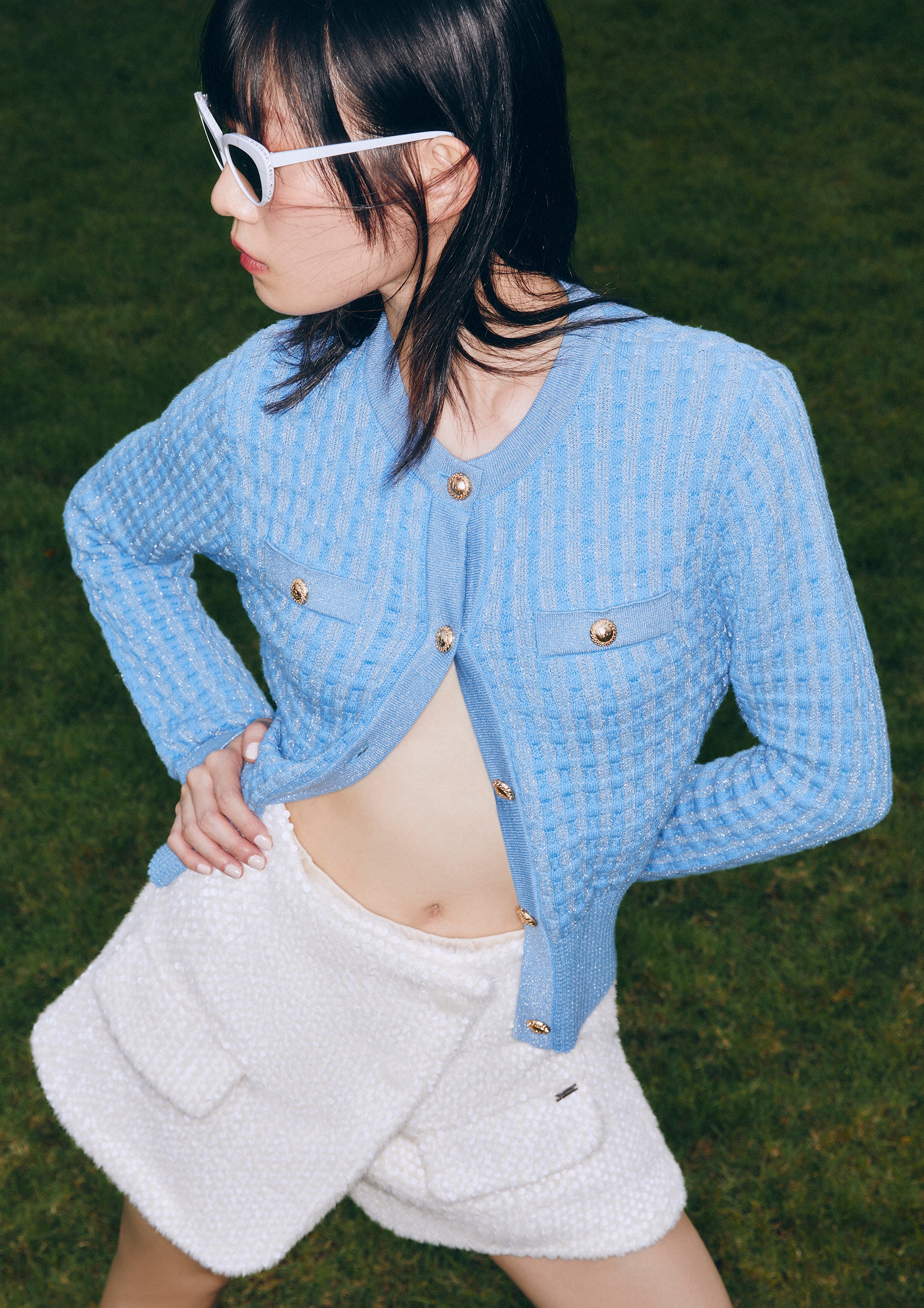 Waffle Knit Cropped Cardigan Soleviva Vacation Collection