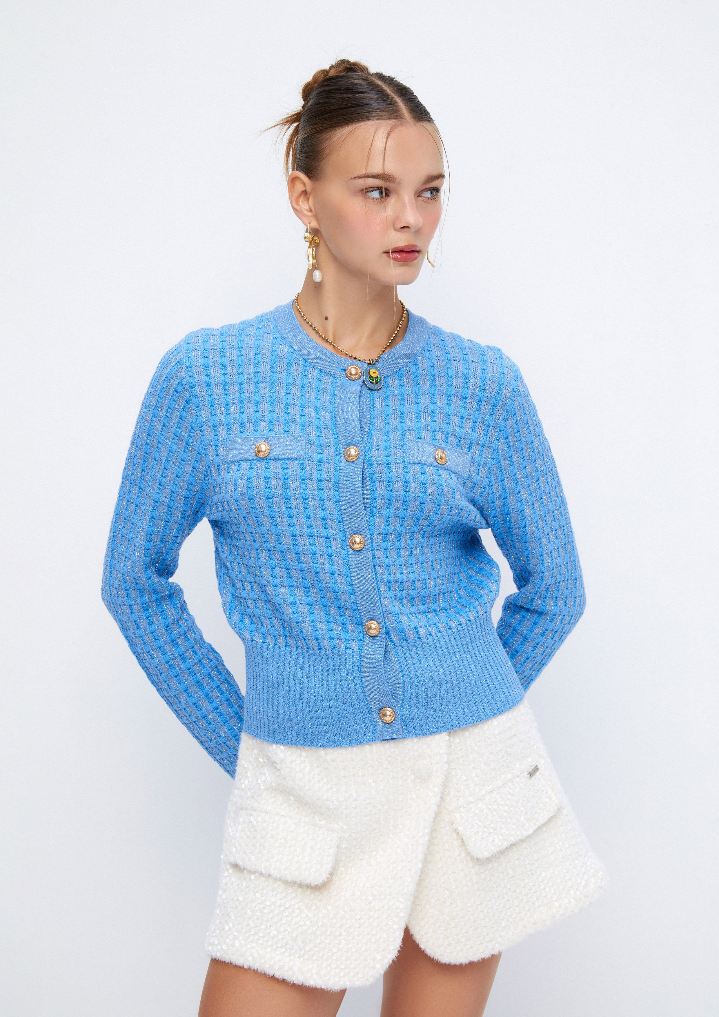 Waffle Knit Cropped Cardigan Soleviva Vacation Collection