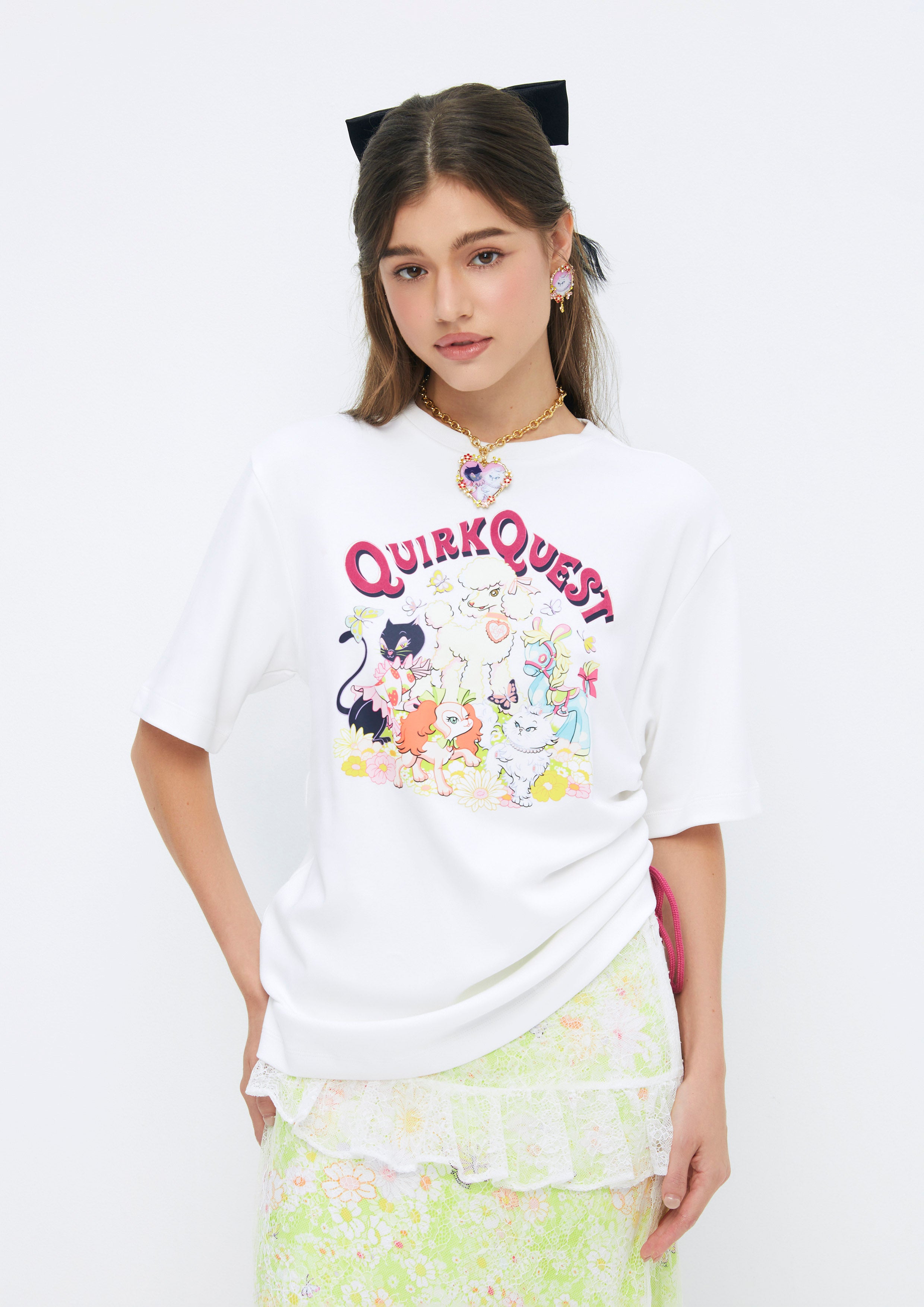 Sweet Fang Gang Side Drawstring T-Shirt Quirk Quest Collection