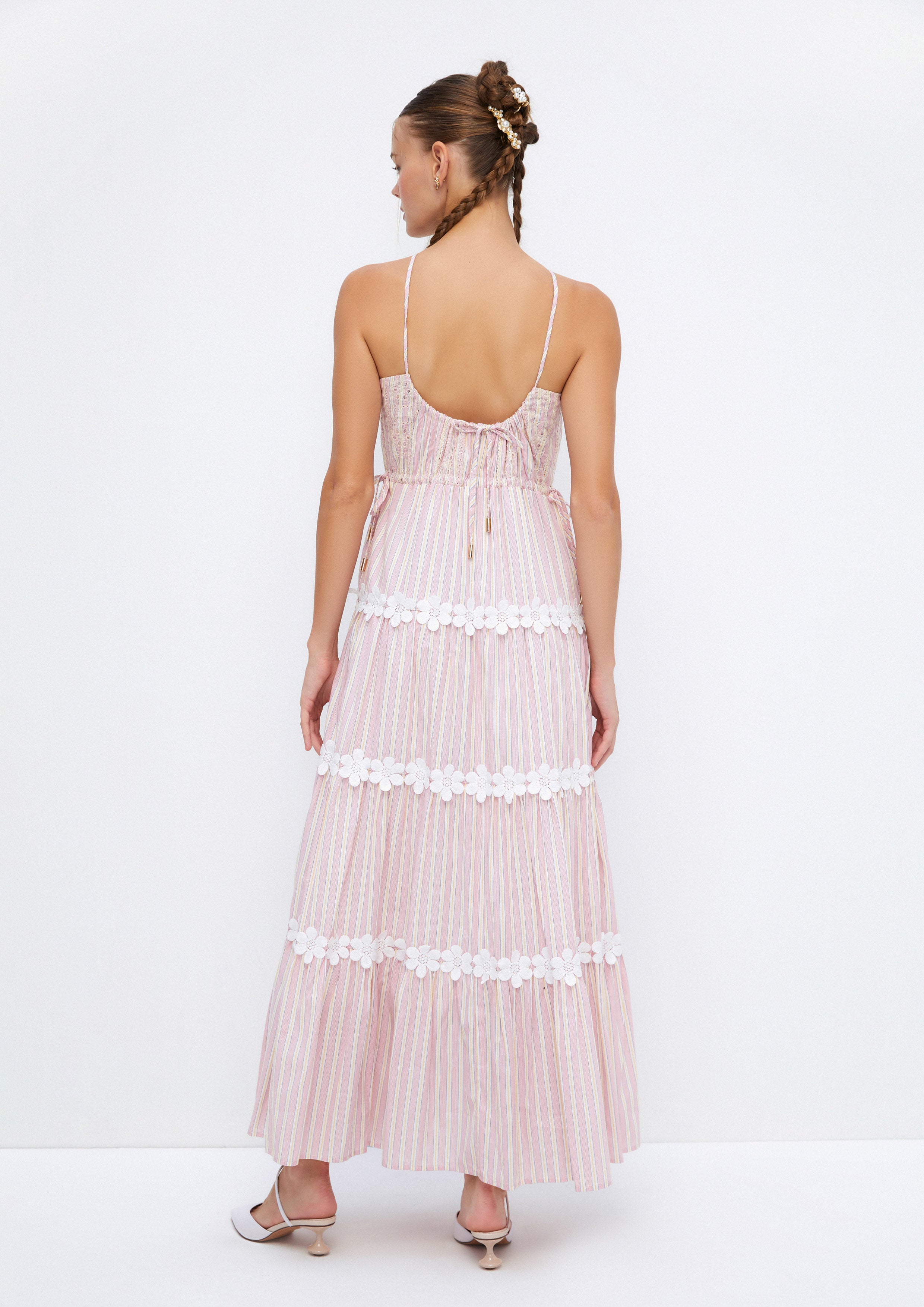 Daisy Chain Striped Maxi Dress Soleviva Vacation Collection