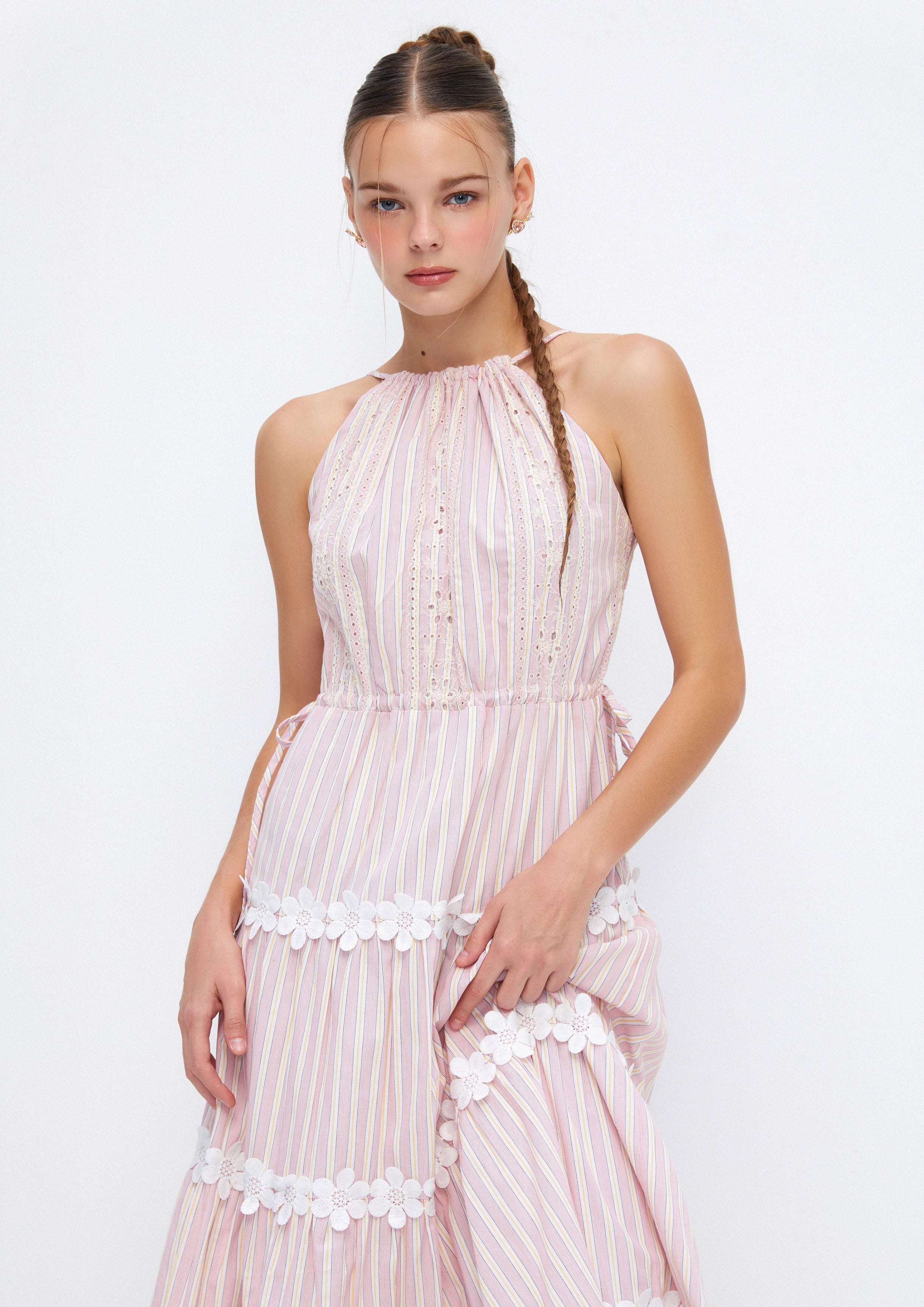 Daisy Chain Striped Maxi Dress Soleviva Vacation Collection